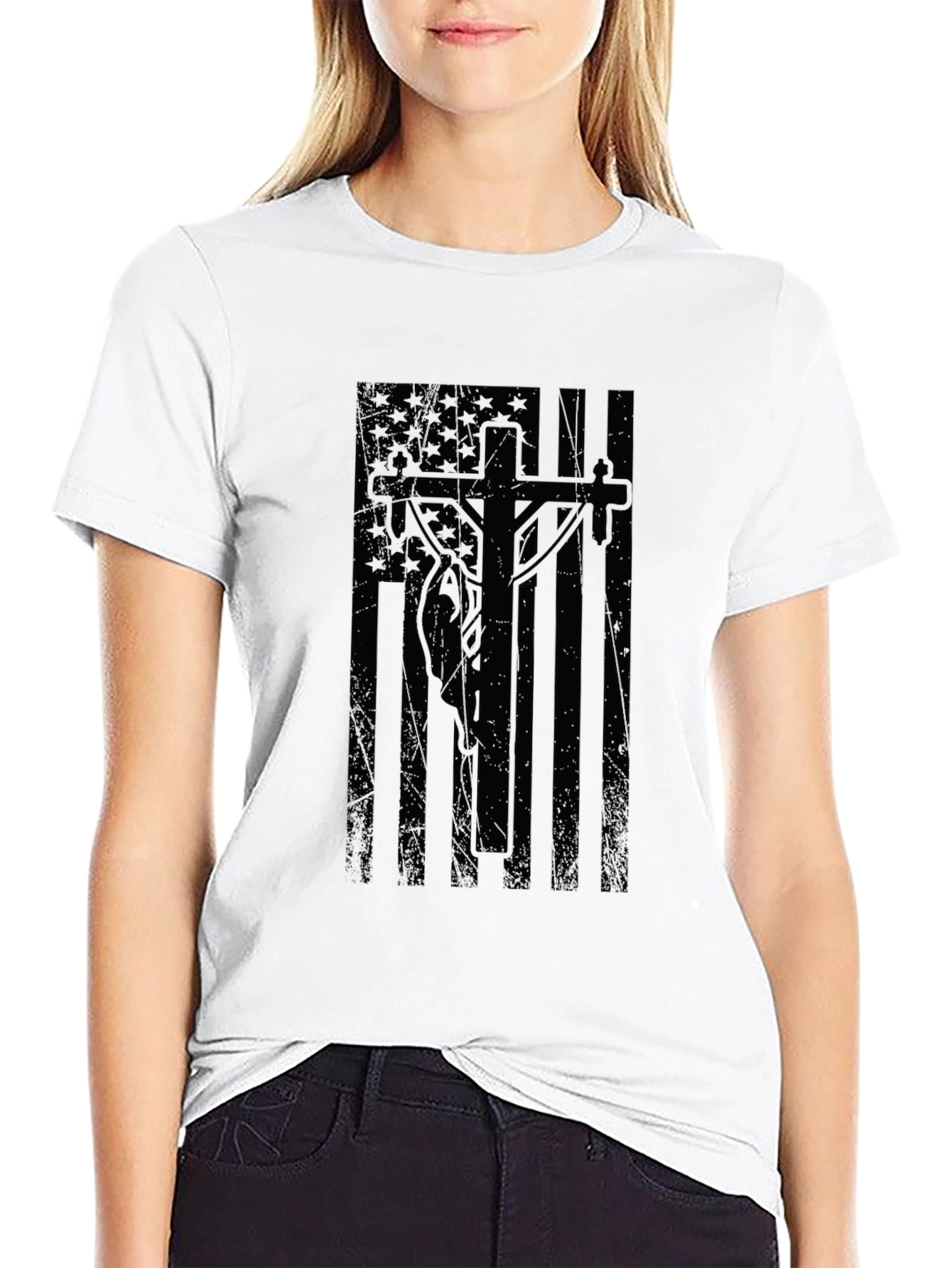 Black American Flag Lineman T-Shirt view 9