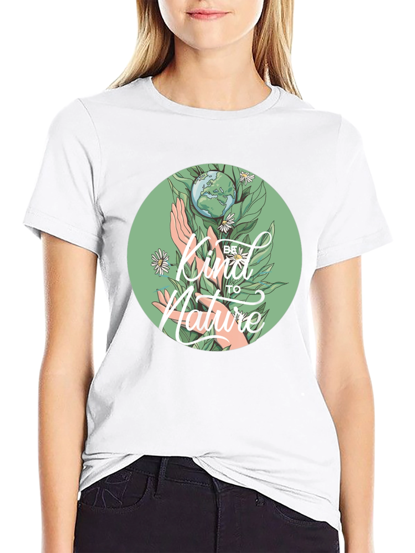 Black Kind To Nature Graphic Tee - Eco-Friendly Design view 9