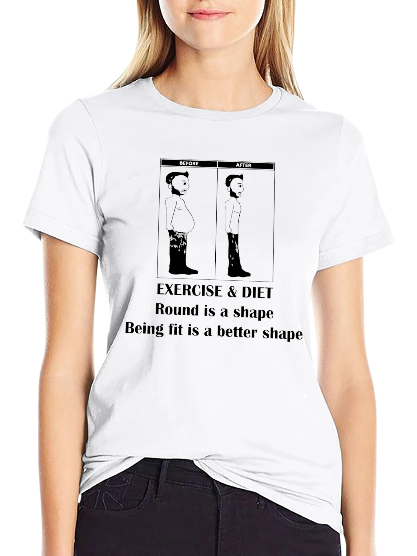 Black Exercise & Diet Funny Graphic T-Shirt view 9