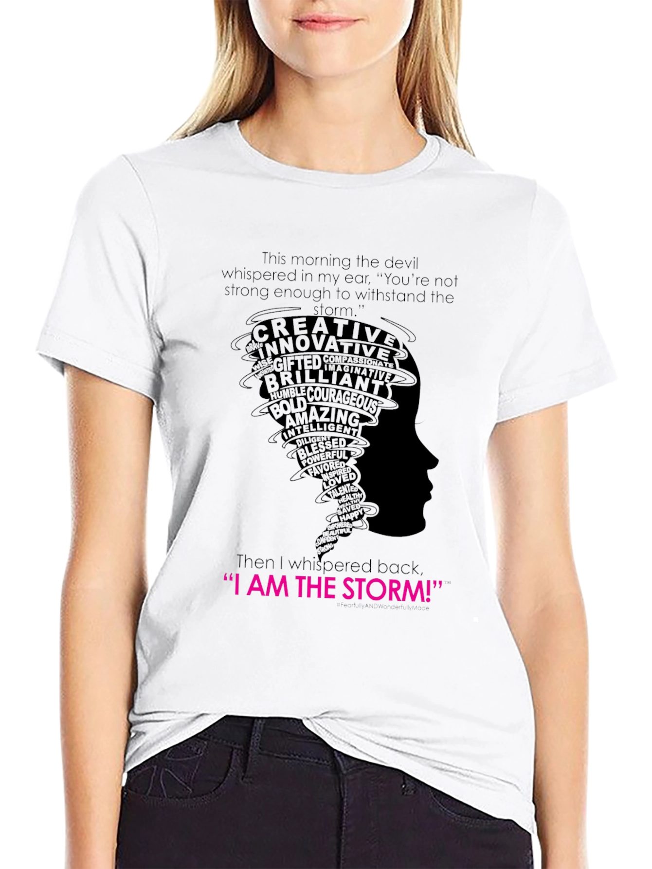 Black I AM THE STORM Graphic Tee - Empowering Women's T-Shirt view 9