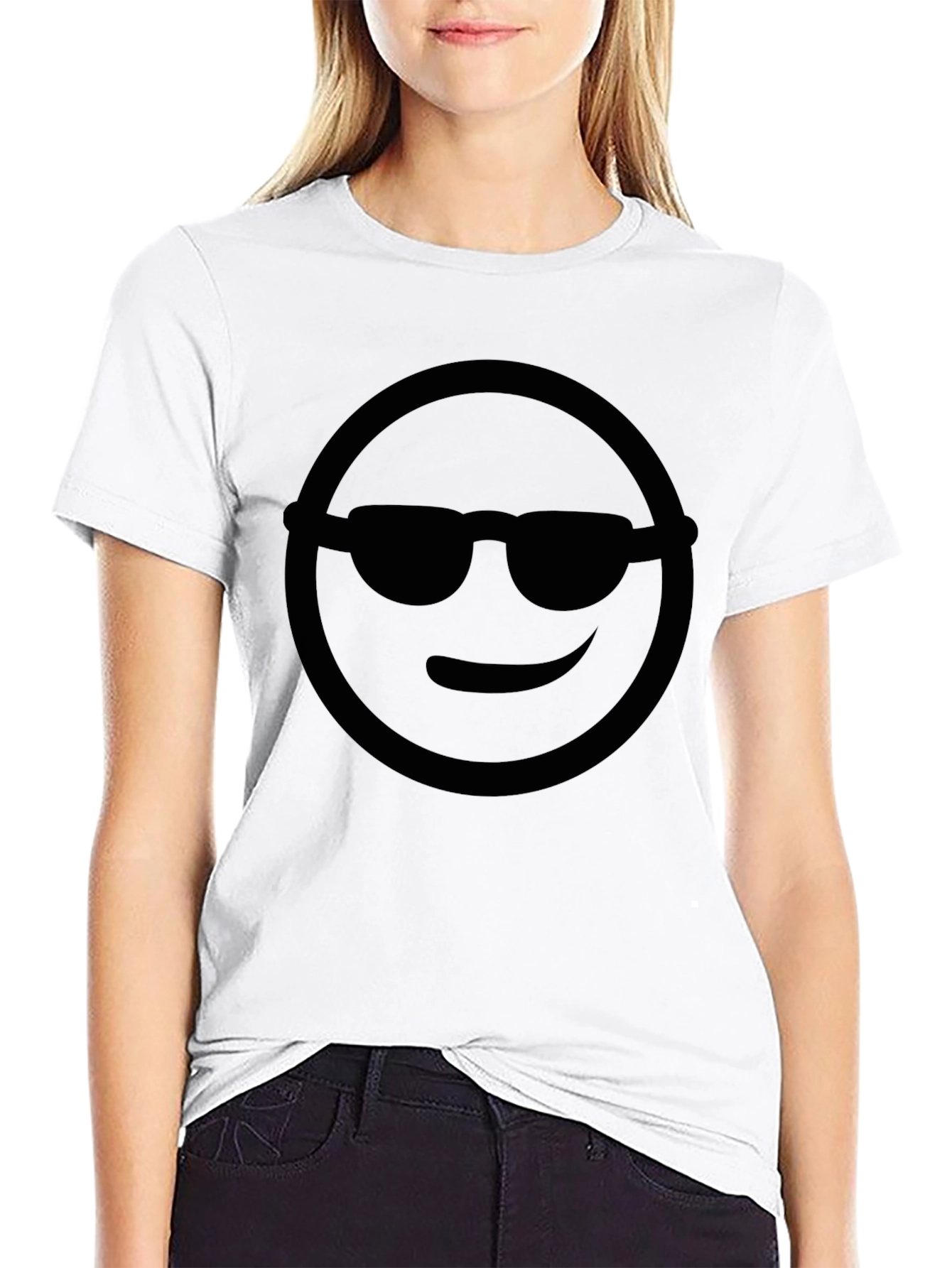 Black Cool Smiley Face T-Shirt view 9