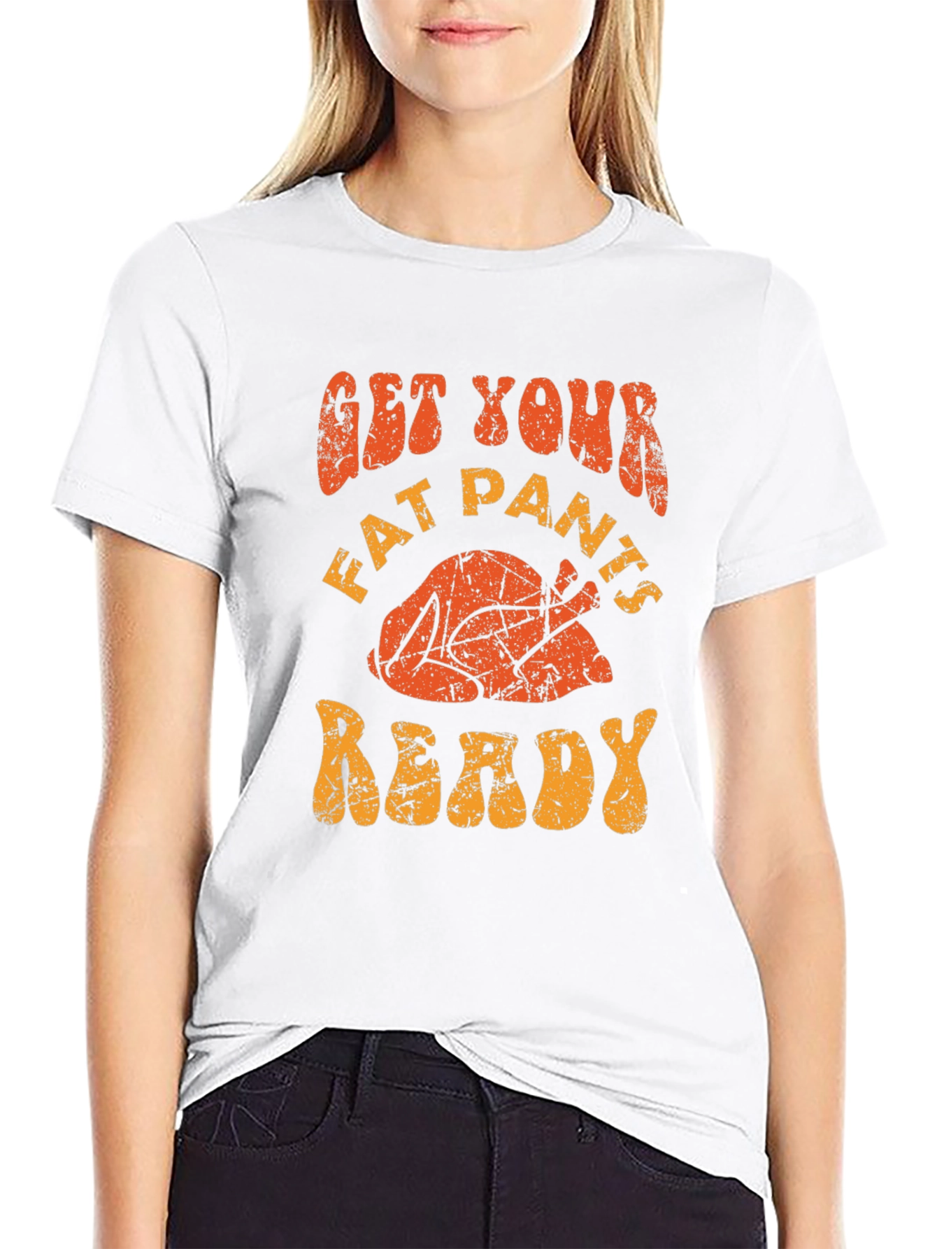 Black Get Your Fat Pants Ready Turkey T-Shirt view 9