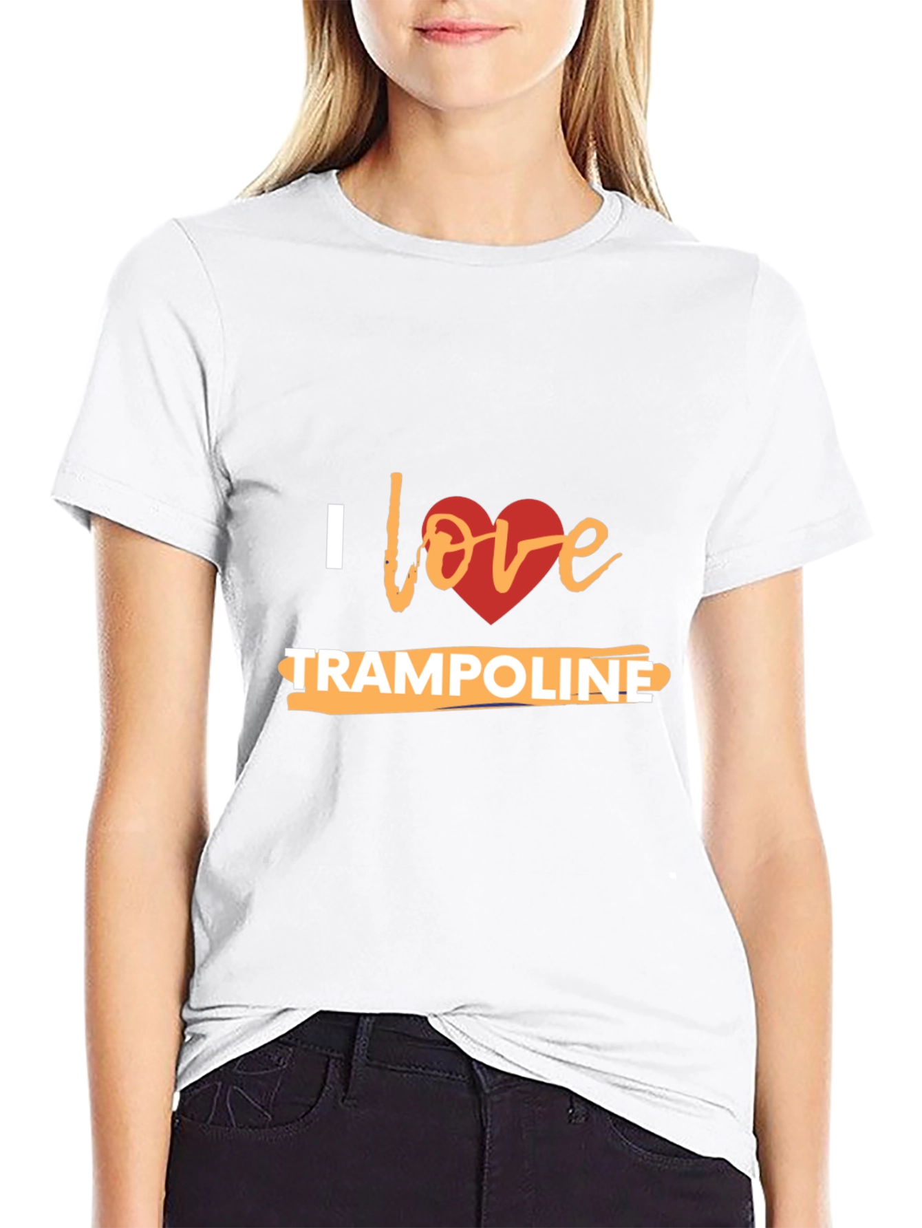 Black I Love Trampoline Graphic T-Shirt view 9