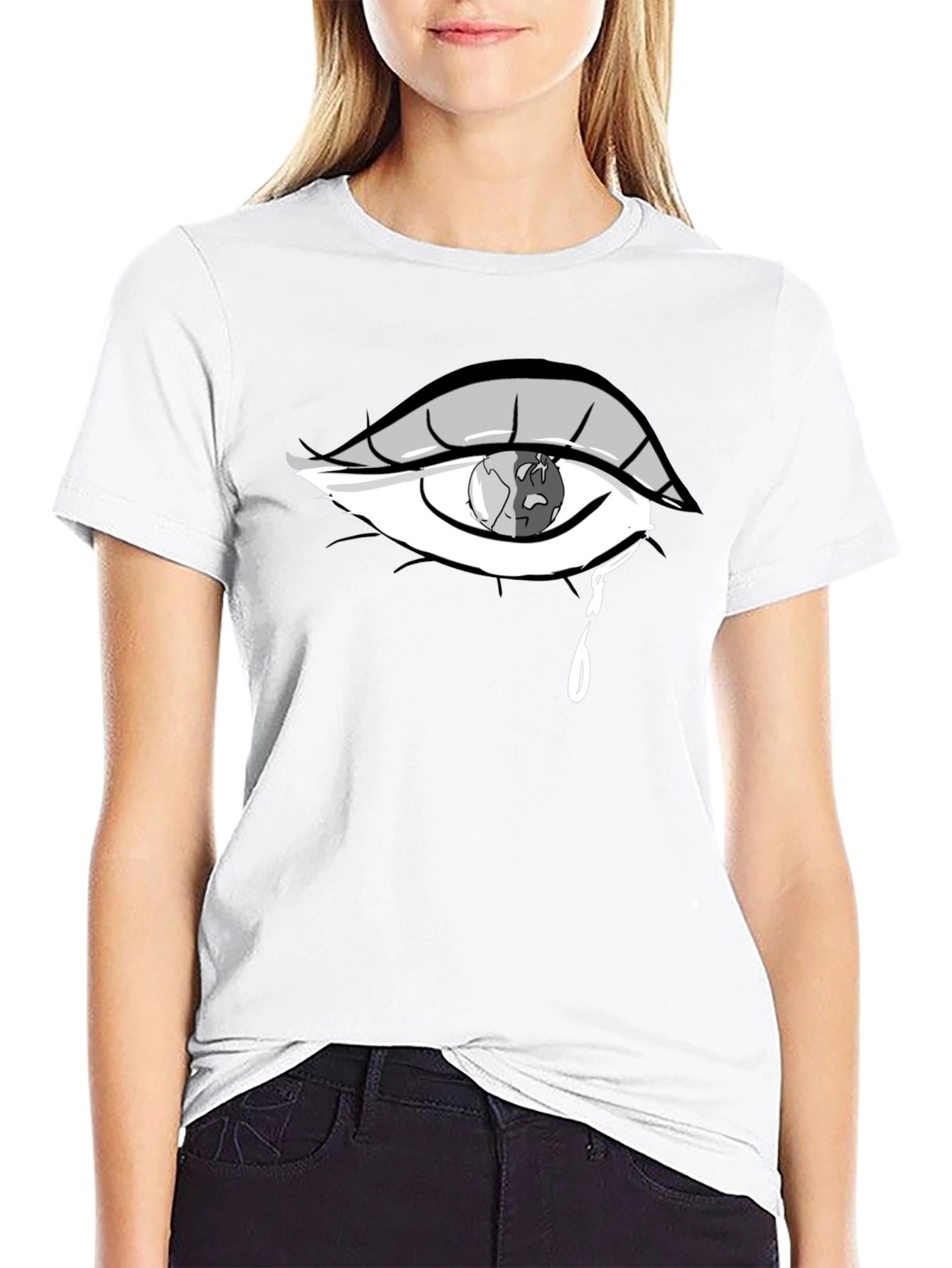 Black Eye Crying Earth T-Shirt view 9