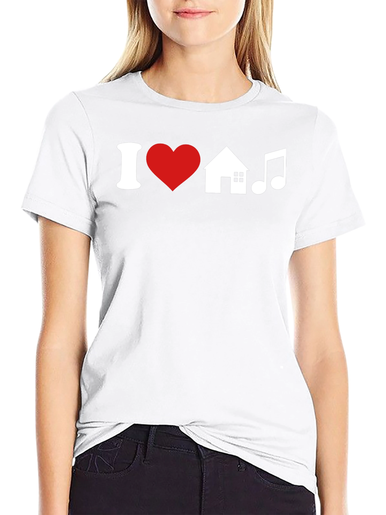Black I Love House Music T-Shirt view 9