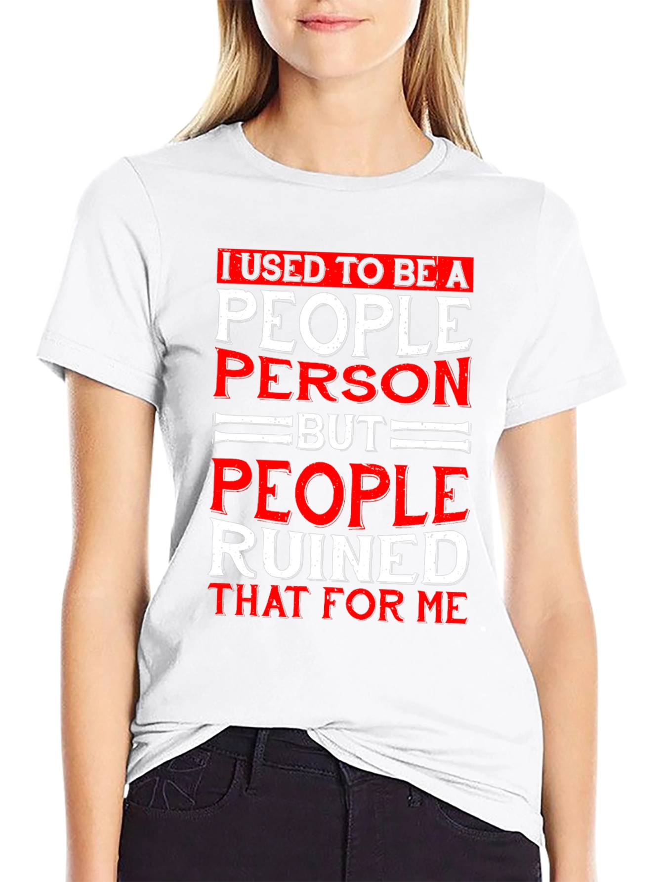 Black I Used To Be A People Person Graphic T-Shirt view 9