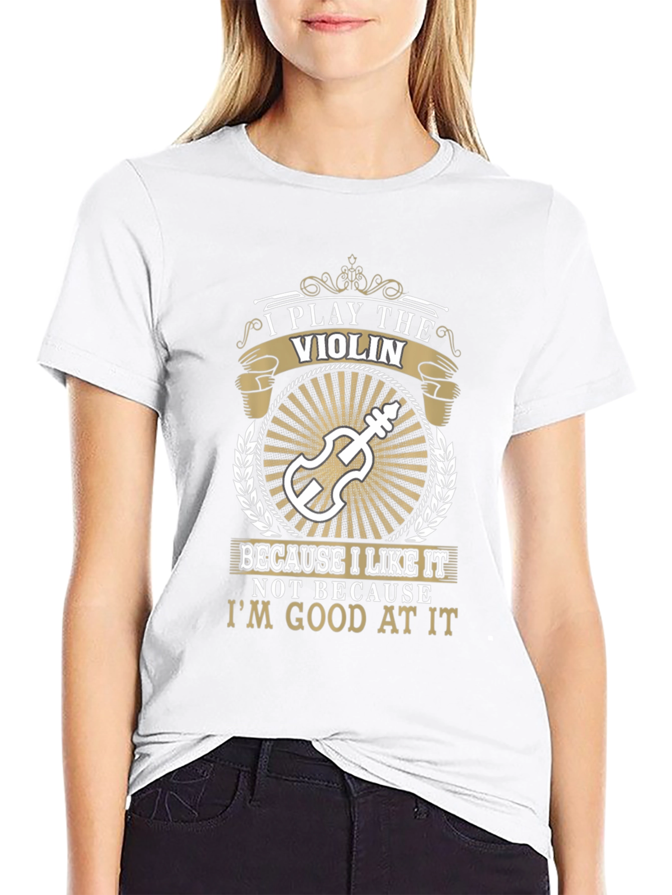 Black Violin Player T-Shirt: I Play The Violin Because I Like It view 9