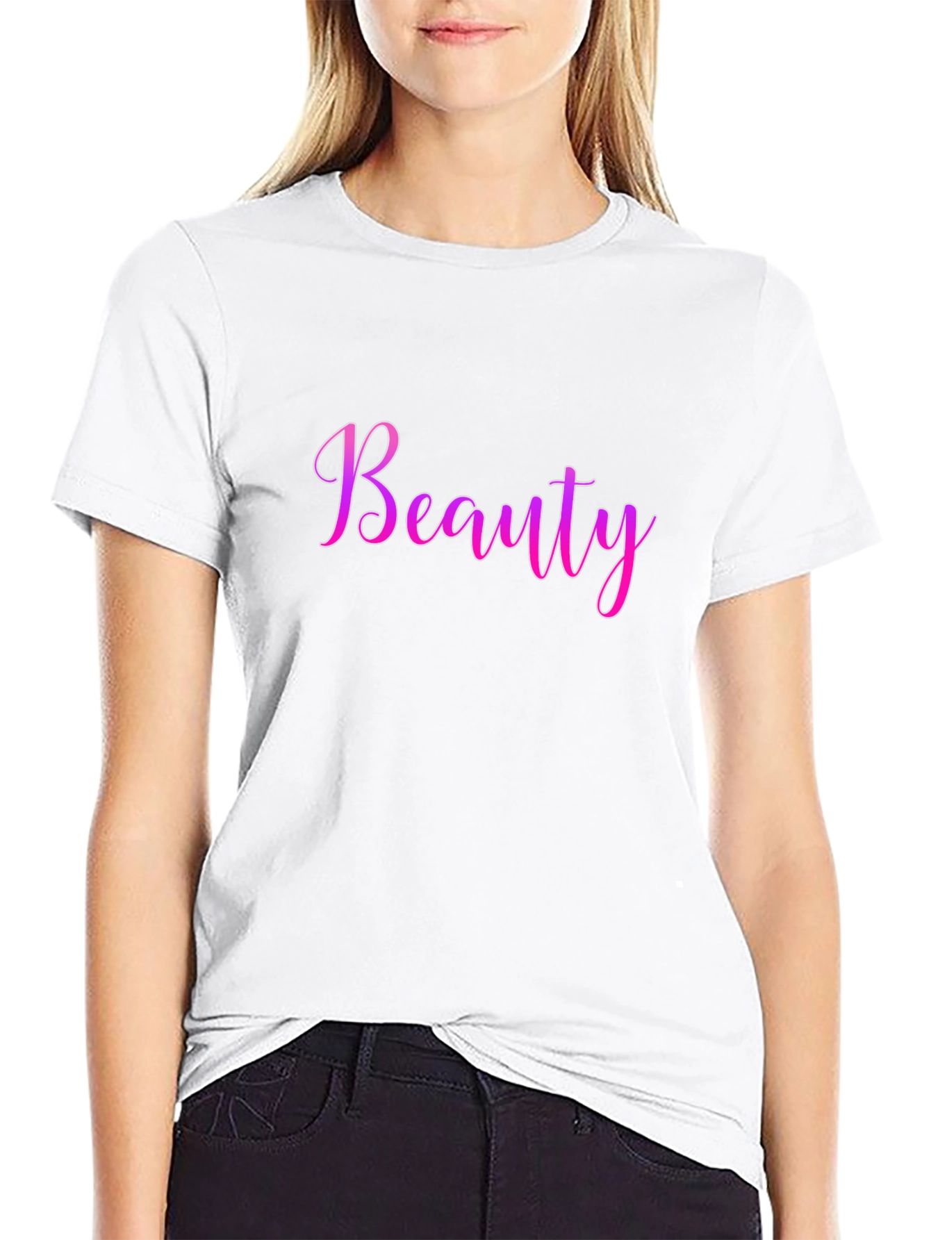 Black Beauty Scripted Tee - Stylish Cotton Blend Casual Wear view 9