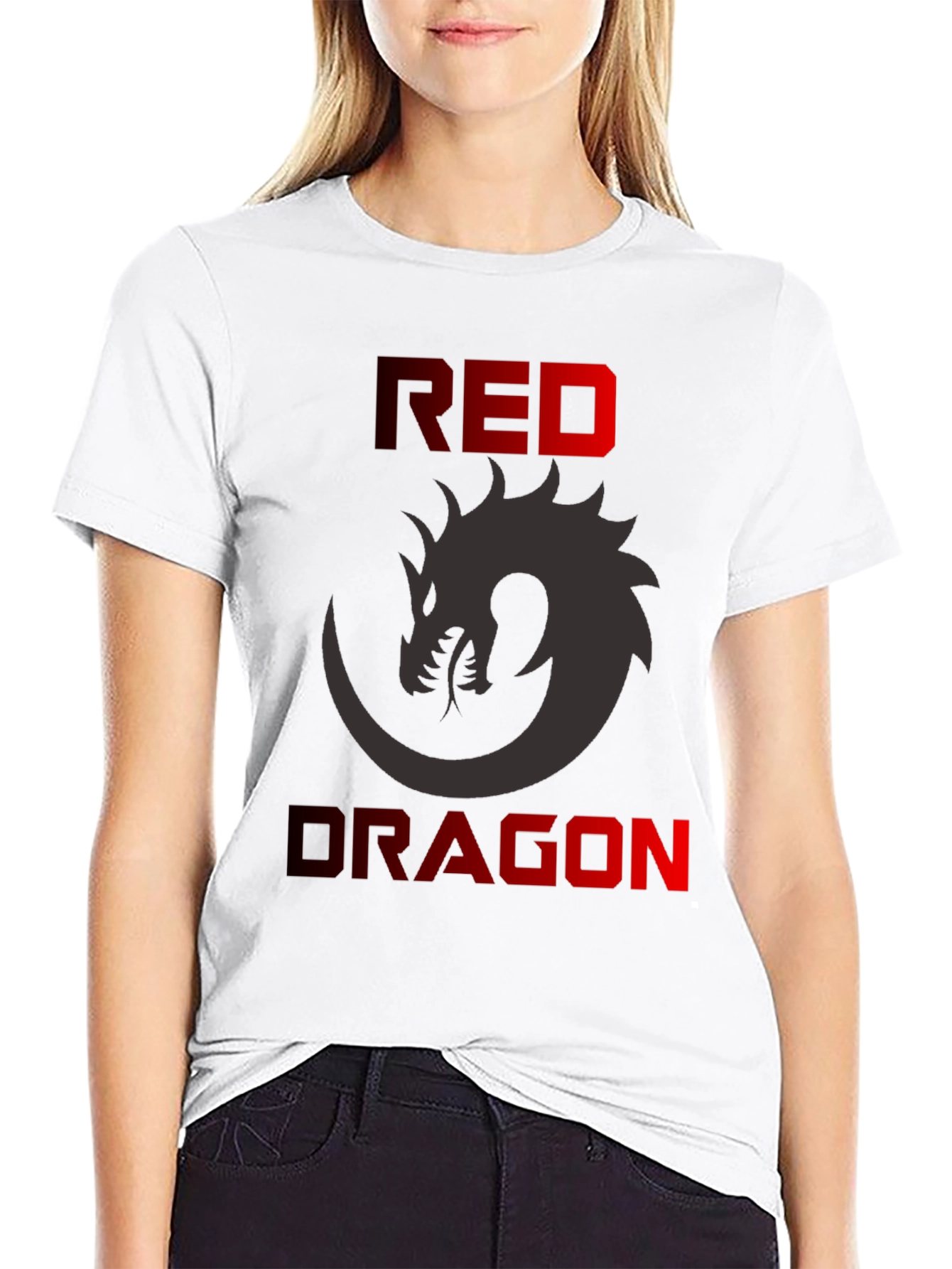 Black Red Dragon Graphic T-Shirt - Men's Black Tee view 9