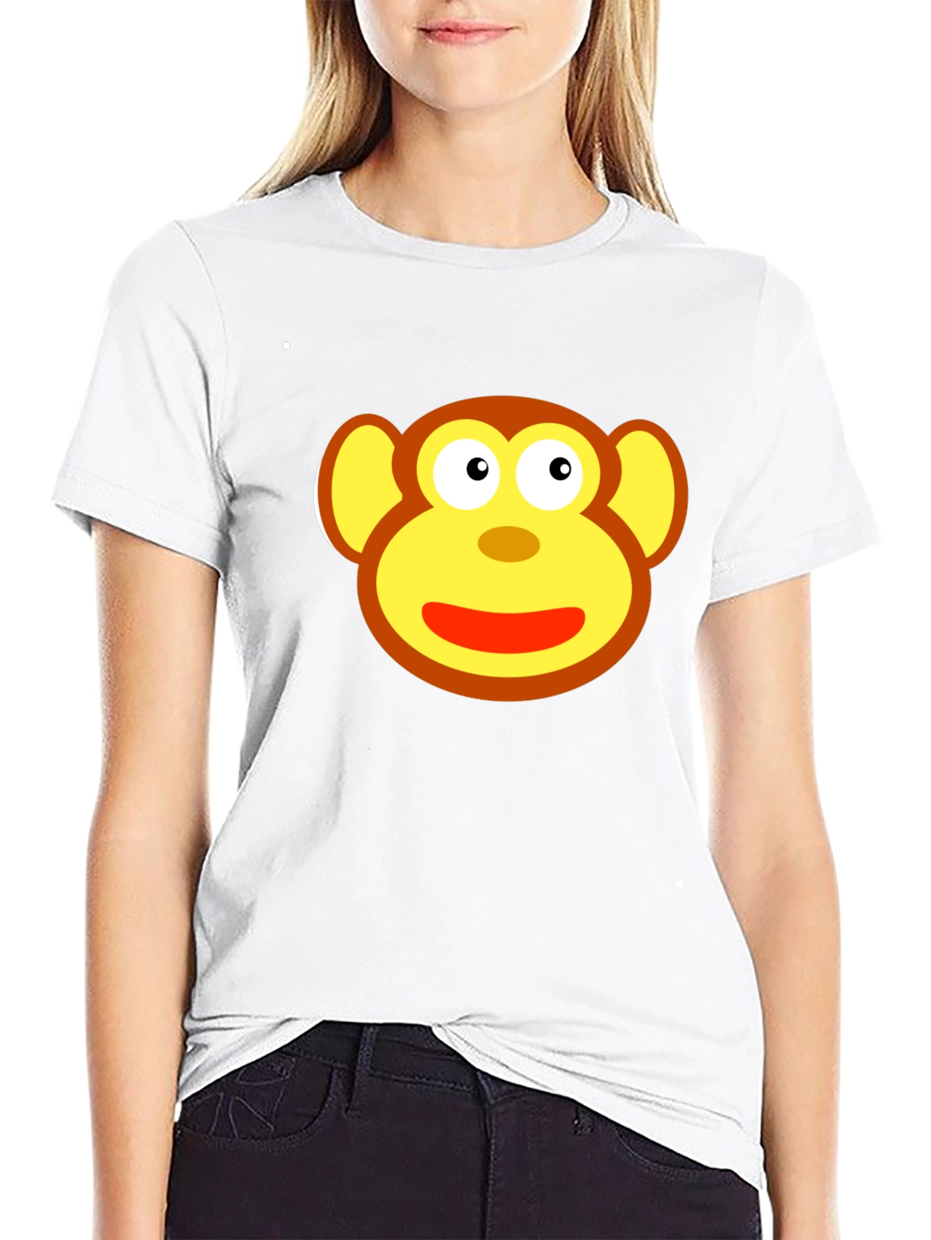 Black Monkey Face Graphic Tee - Fun & Playful Design view 9
