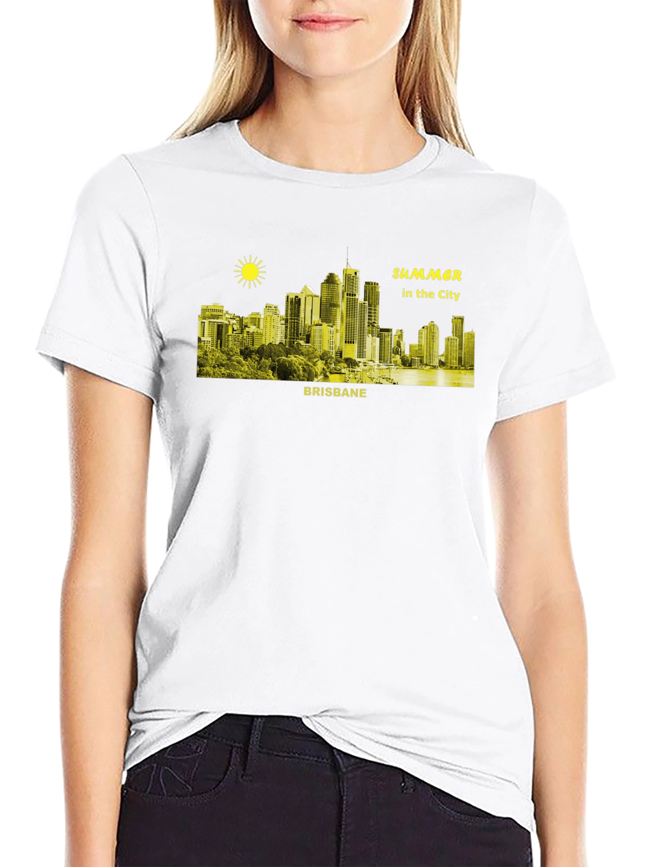 Black Brisbane Summer City T-Shirt view 9