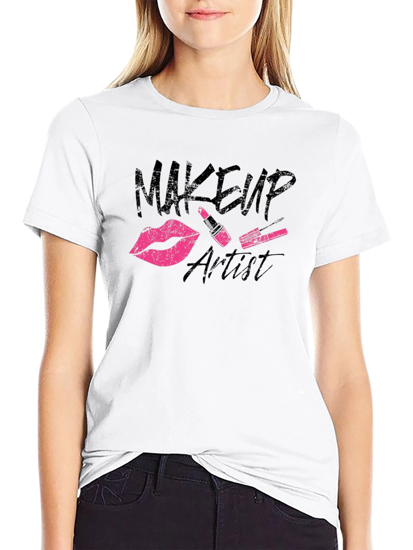 Black Makeup Artist Graphic T-Shirt - Black view 9