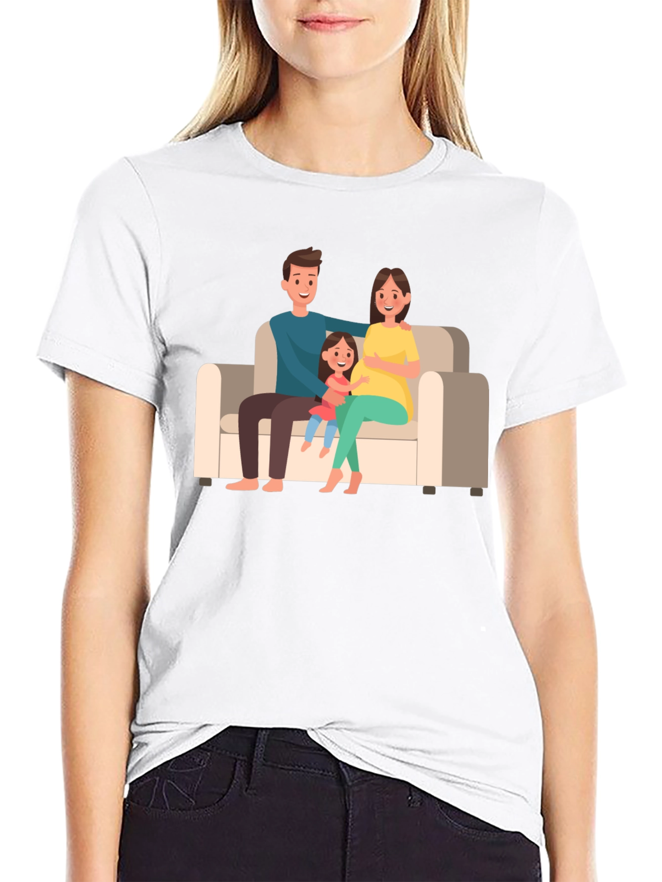 Black Family Portrait Graphic Tee - Black Cotton Comfort view 9