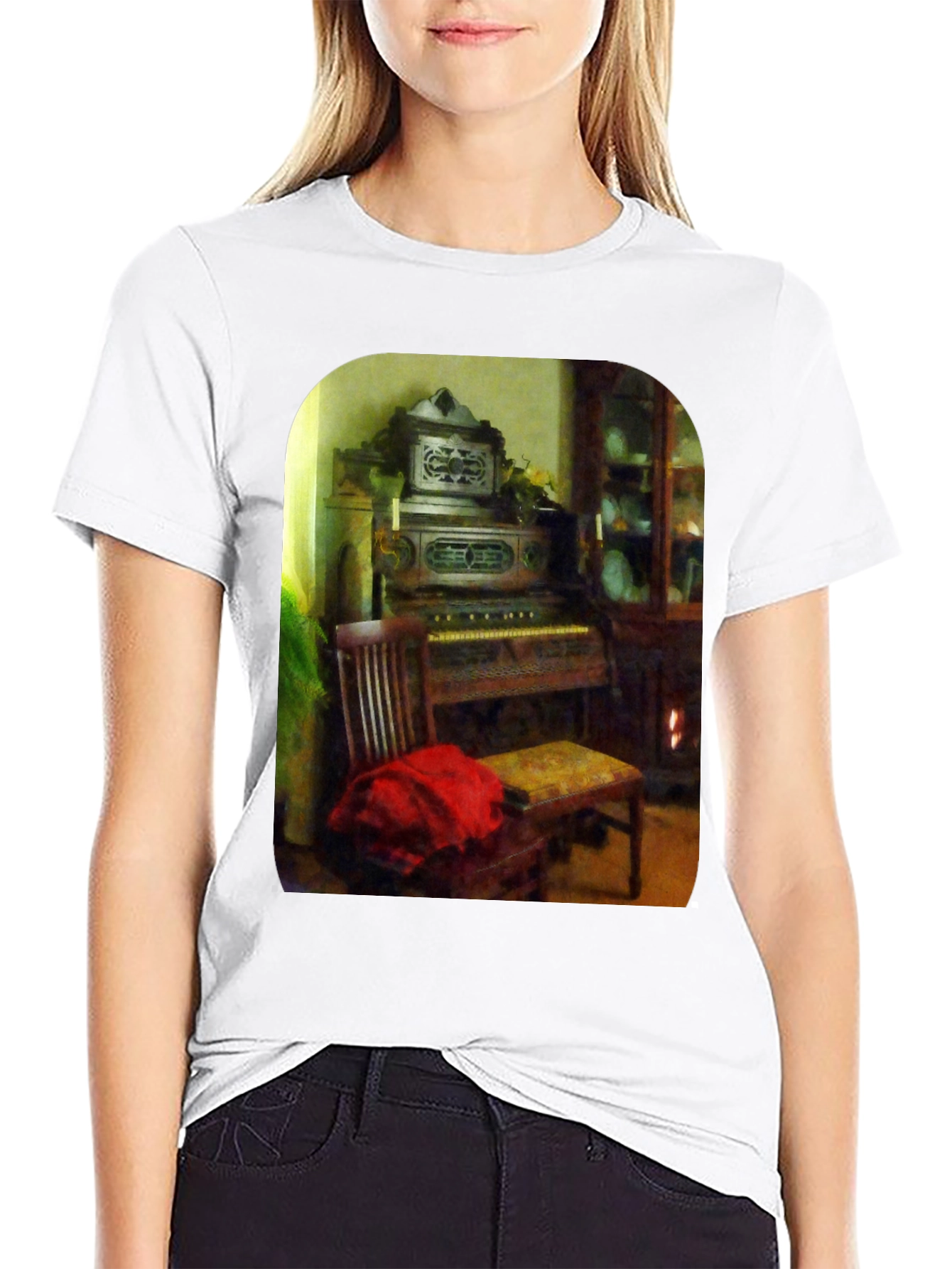 Black Vintage Organ T-Shirt view 9