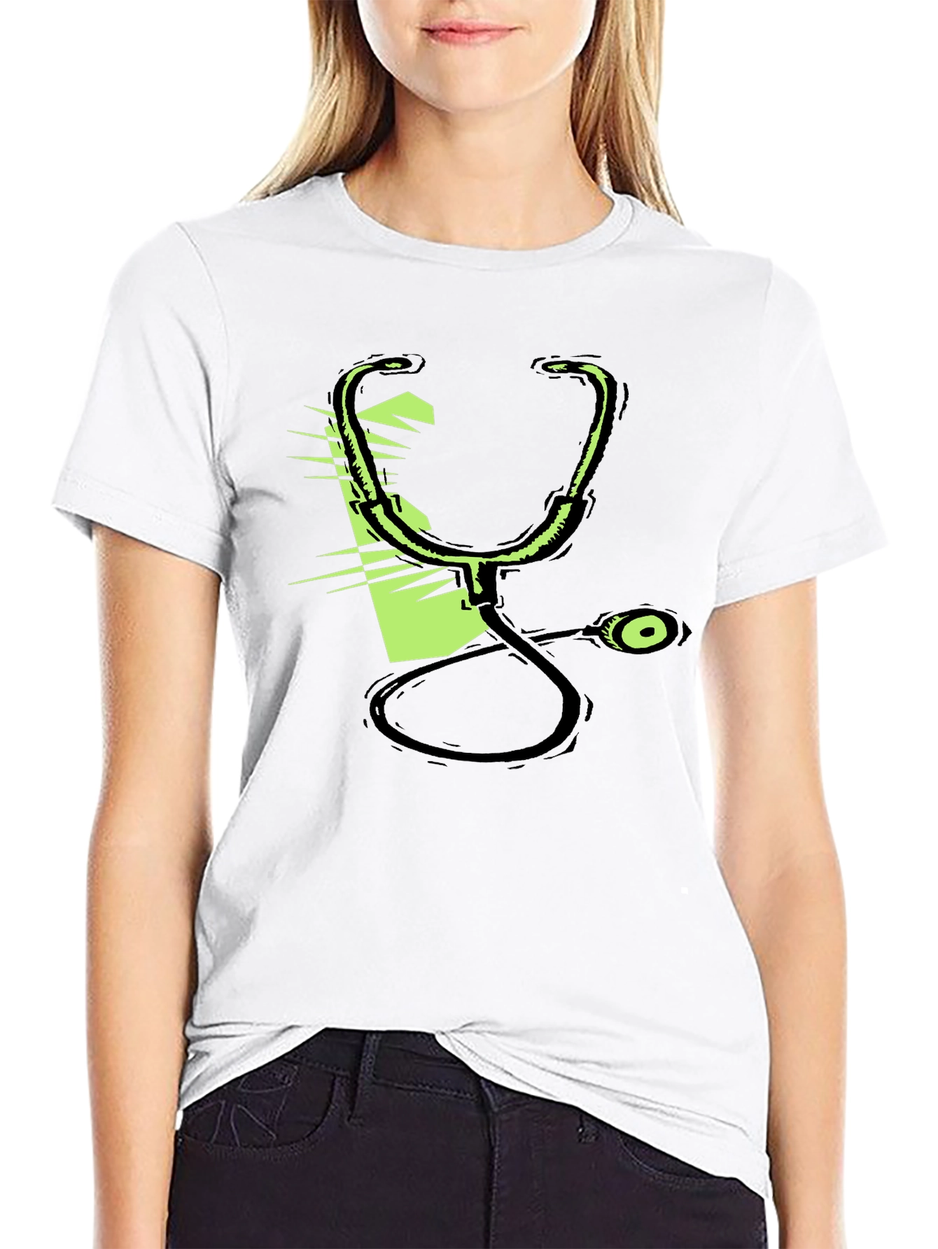 Black Stethoscope Graphic Black T-Shirt view 9