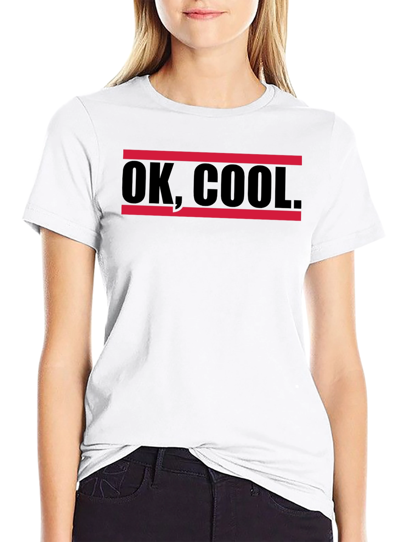 Black OK, Cool Graphic Tee - Casual Comfort T-Shirt view 9