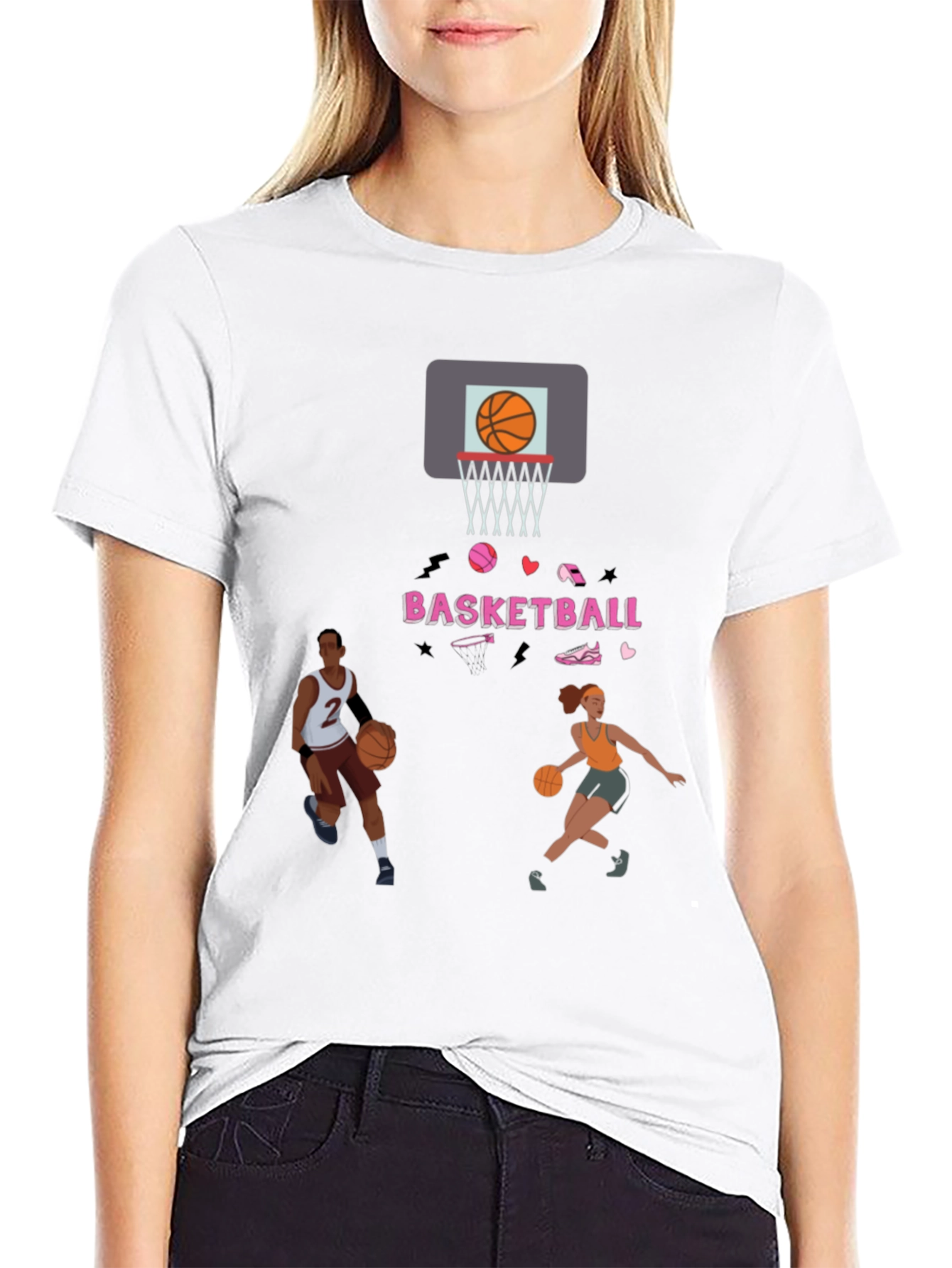 Black Basketball Graphic Tee - Playful & Sporty view 9