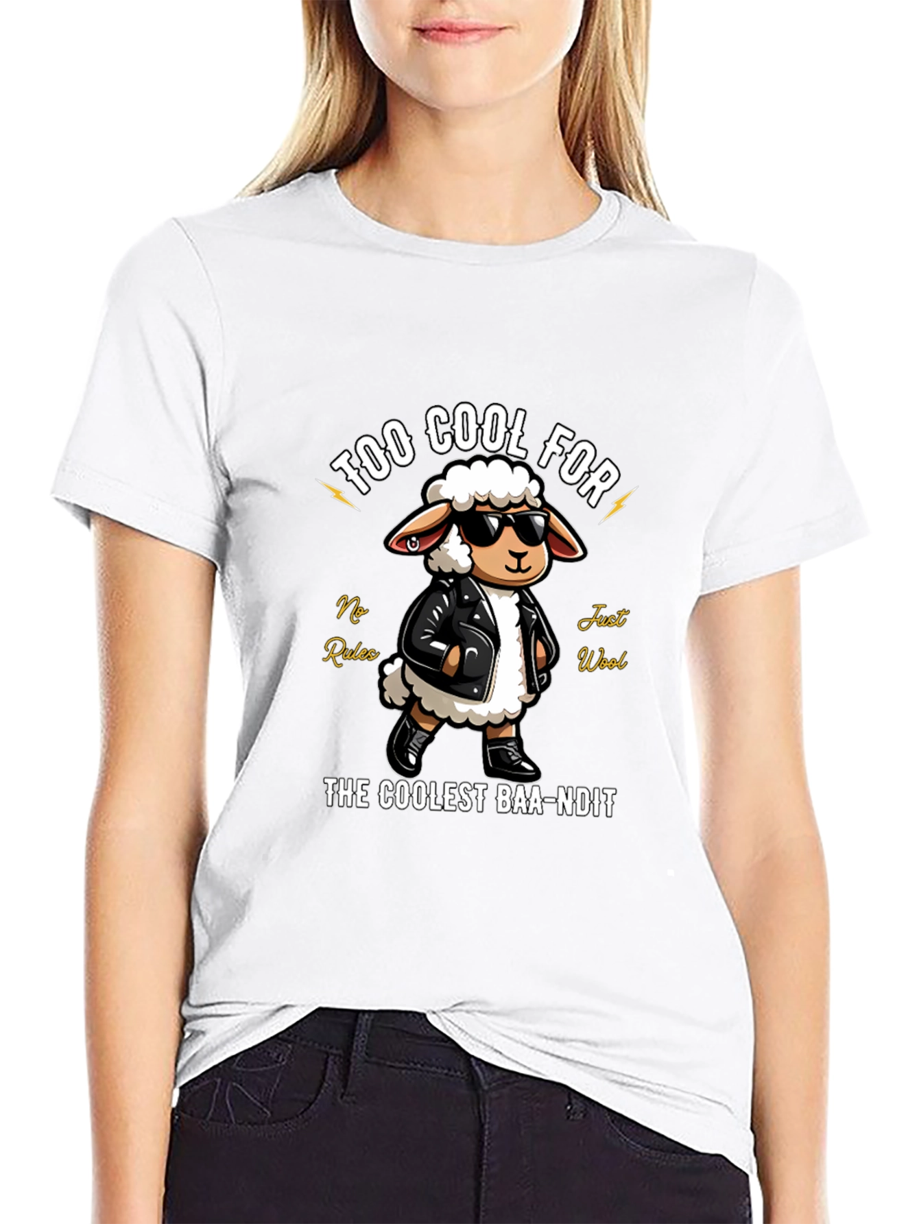 Black Coolest Baa-ndit T-Shirt view 9
