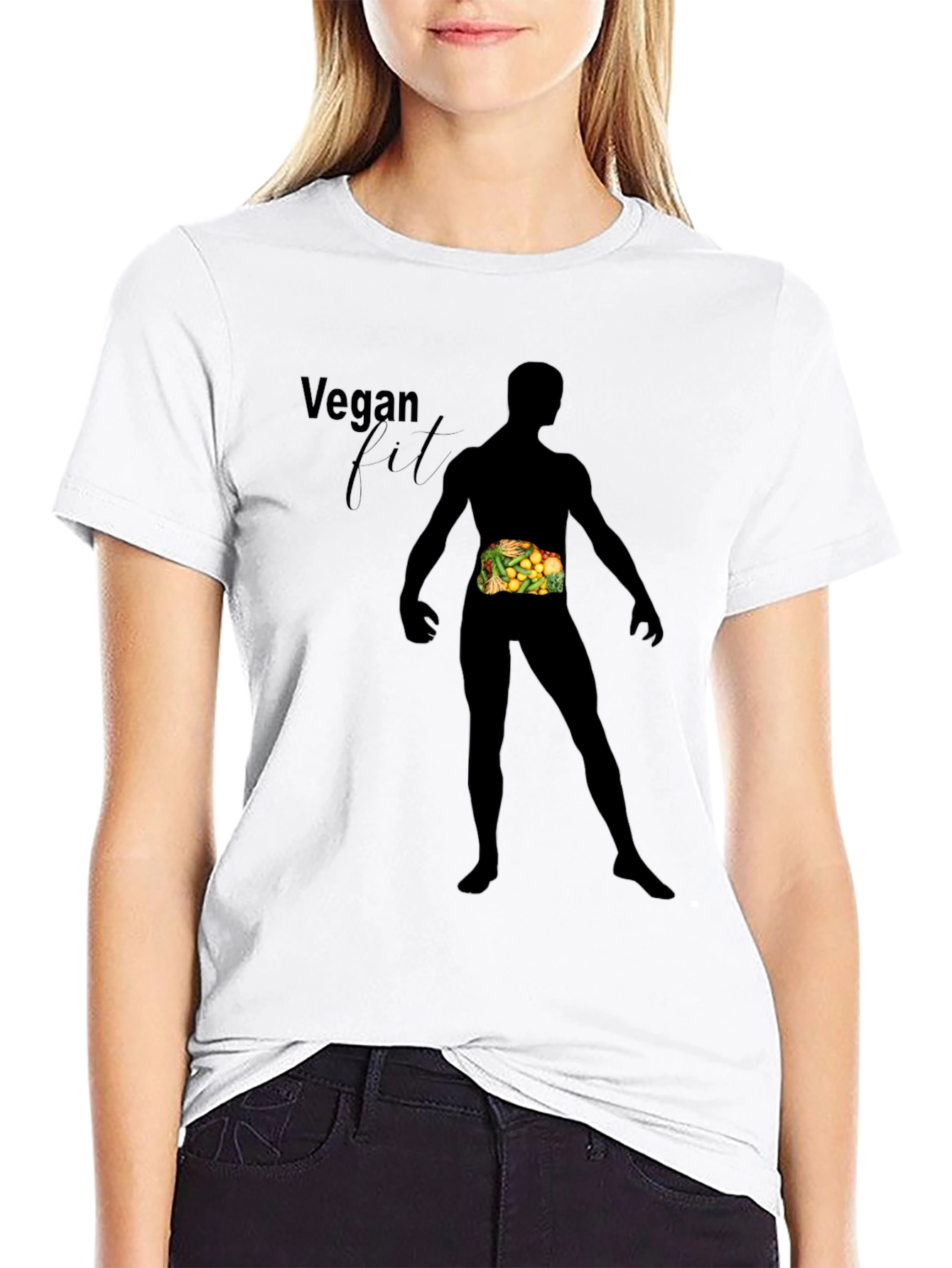 Black Vegan Fit Black T-Shirt view 9