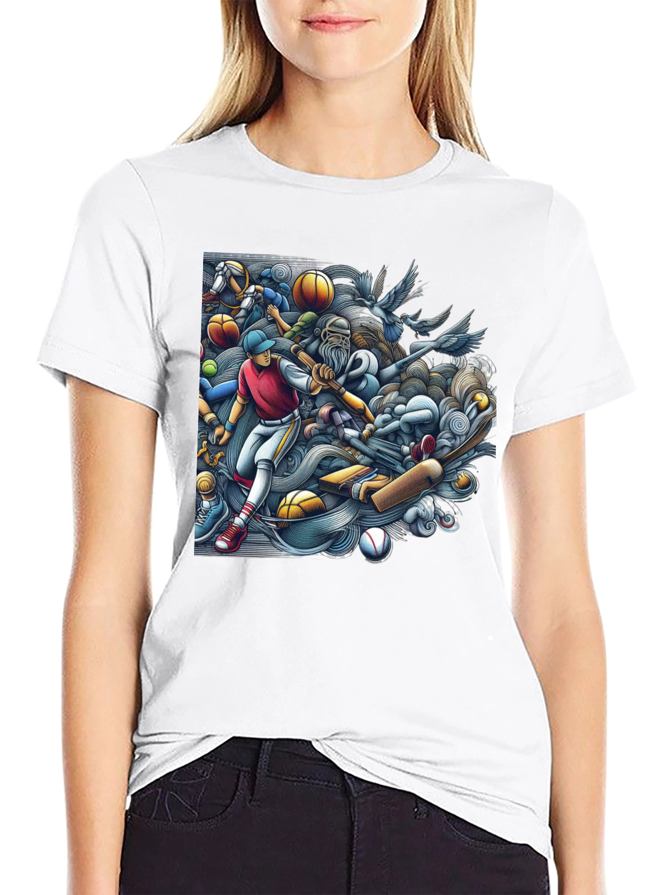 Black Sports Fan T-Shirt: Unique Graphic Design view 9