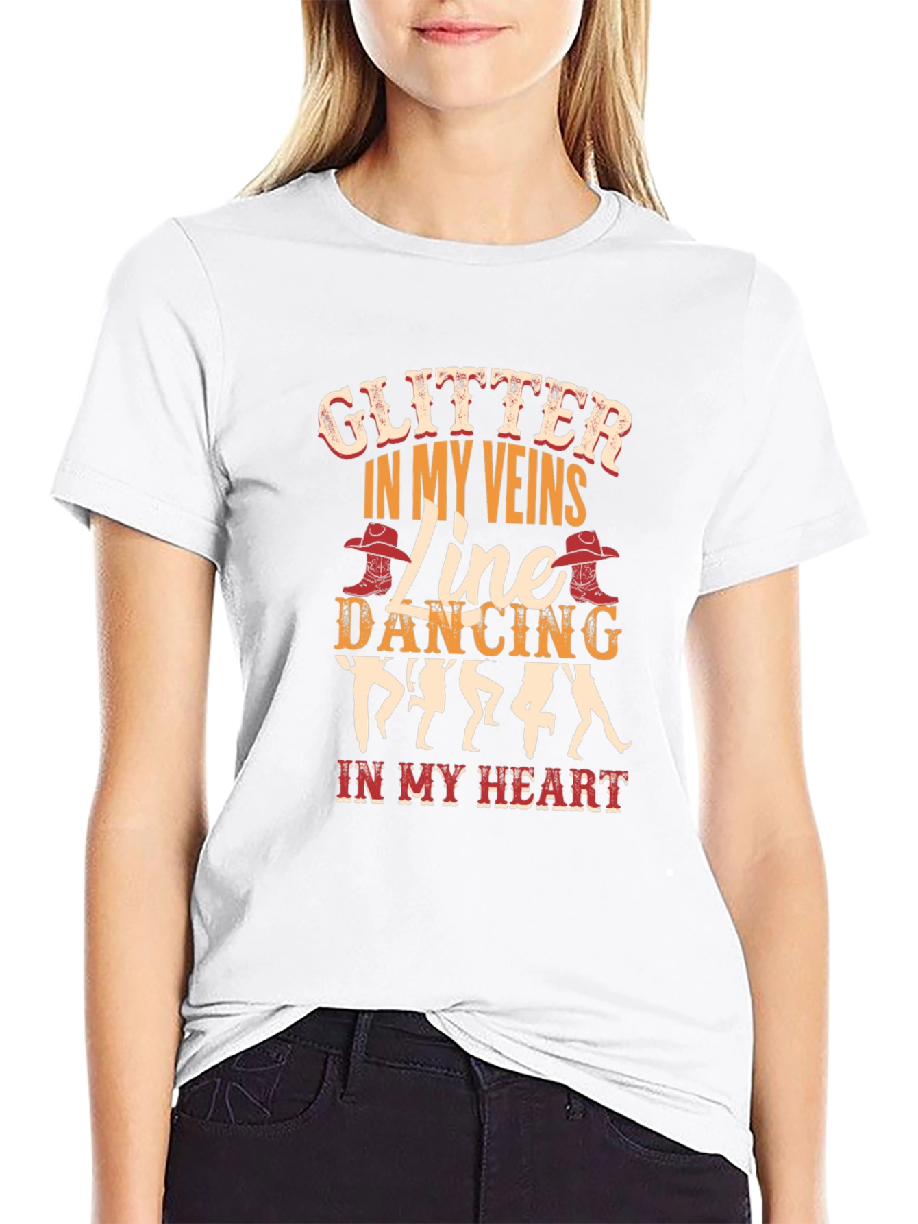 Black Glitter in My Veins Line Dancing T-Shirt view 9