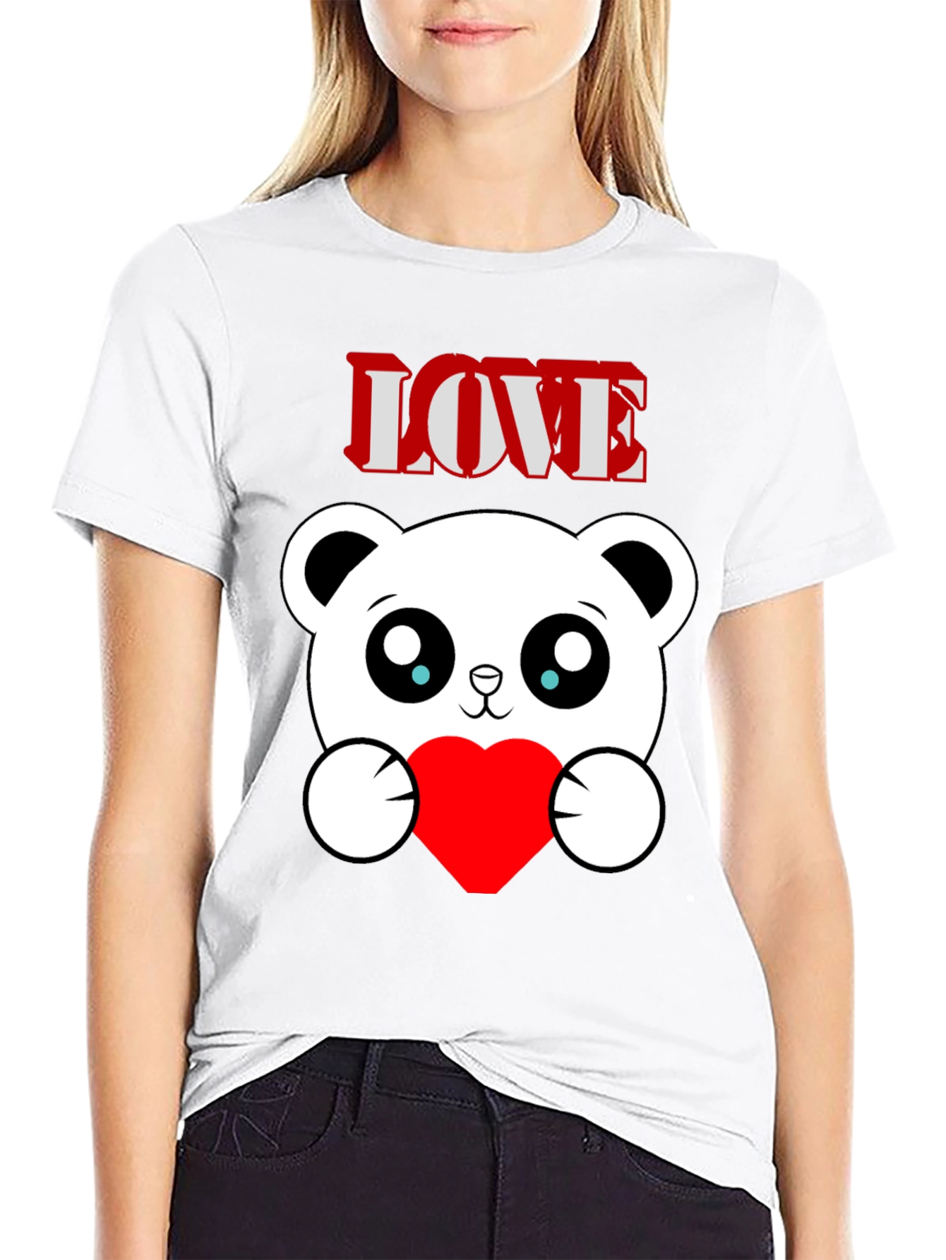 Black Love Bear Graphic Tee - Men's Black T-Shirt view 9