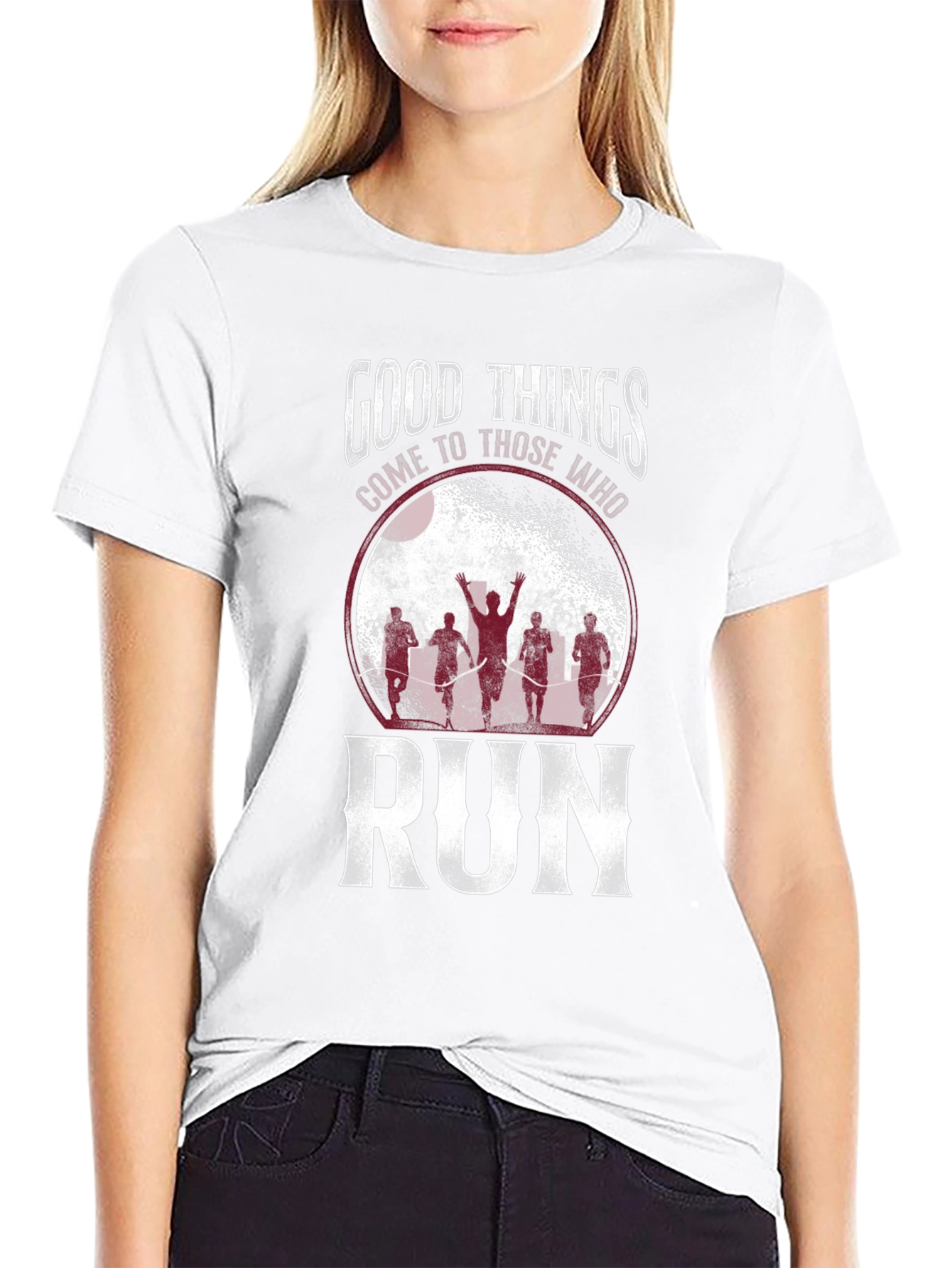 Black Good Things Run T-Shirt - Motivational Running Apparel view 9