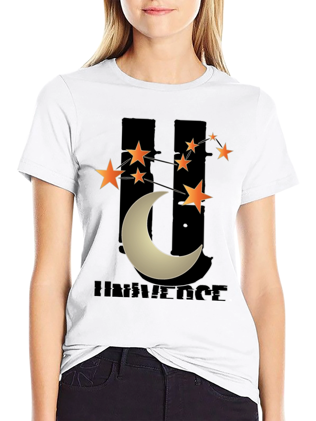 Black Universe Graphic T-Shirt - Men's Black Tee view 9