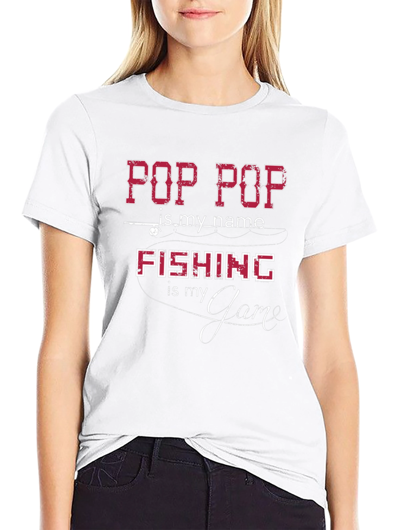 Black Pop Pop Fishing T-Shirt - Fisherman's Gift view 9