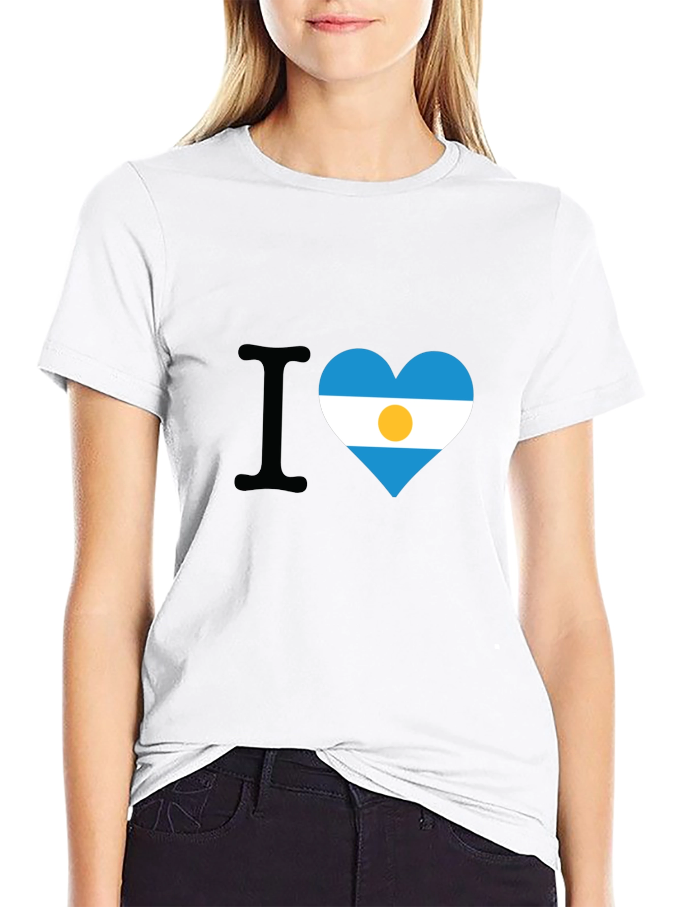 Black Argentina Flag Heart T-Shirt view 9