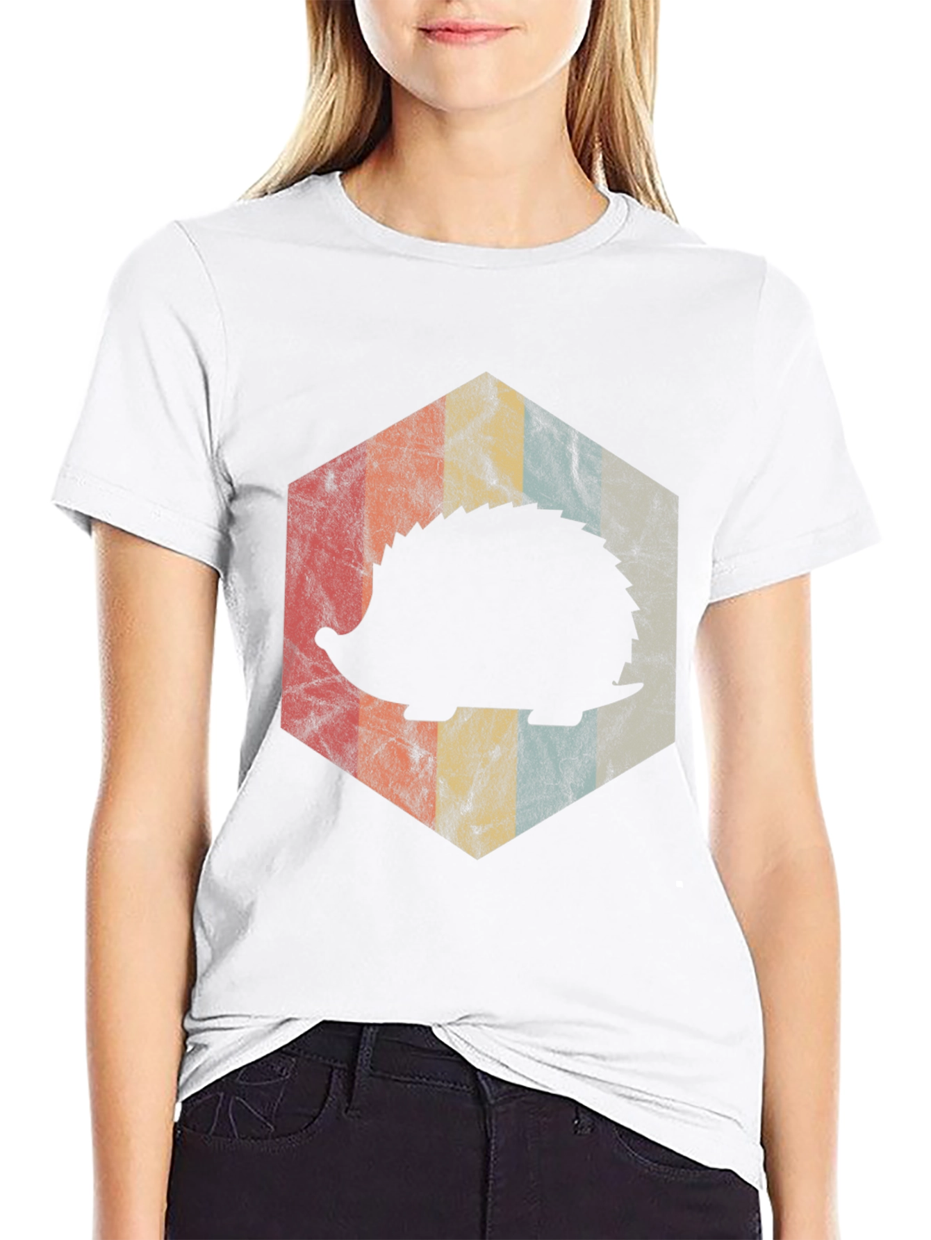 Black Retro Hedgehog Graphic Tee view 9