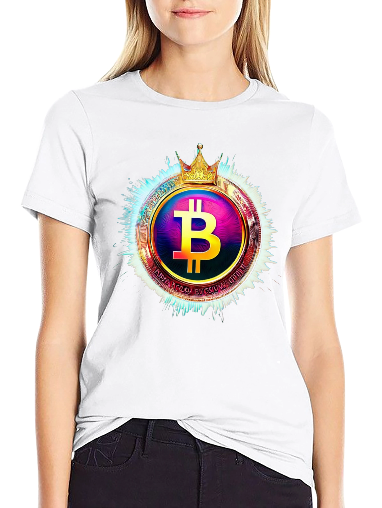 Black Bitcoin King T-Shirt - Crypto Currency Tee view 9