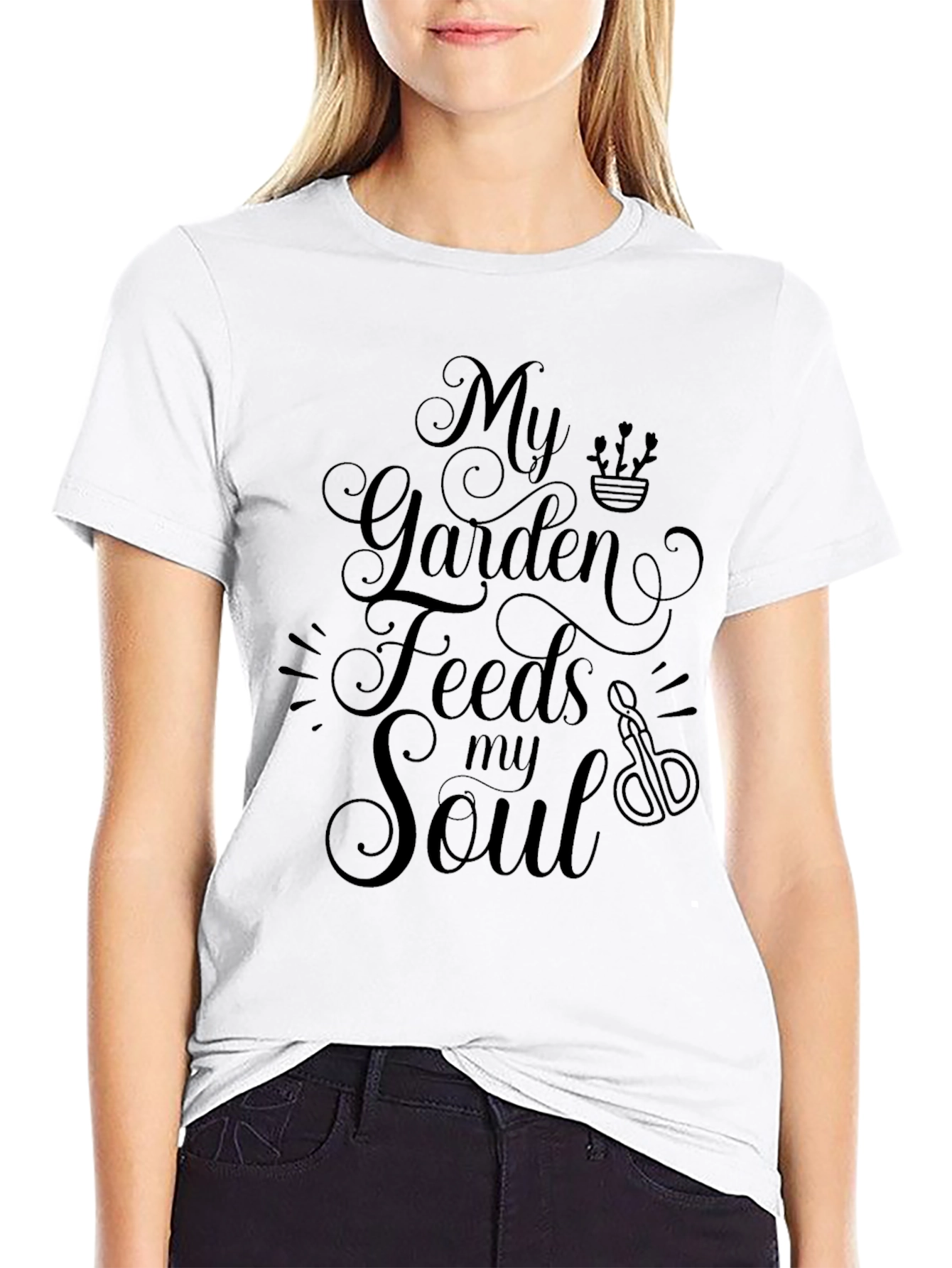 Black My Garden Feeds My Soul Black T-Shirt view 9