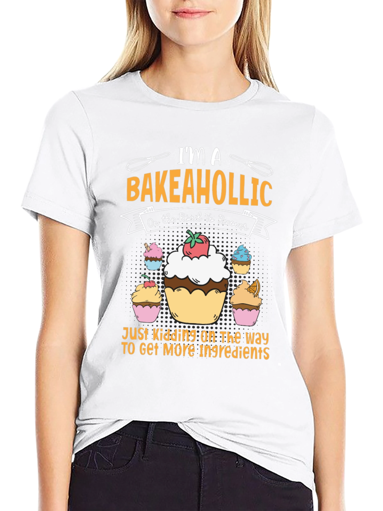 Black Bakeaholic T-Shirt - Funny Baking Lover Tee view 9