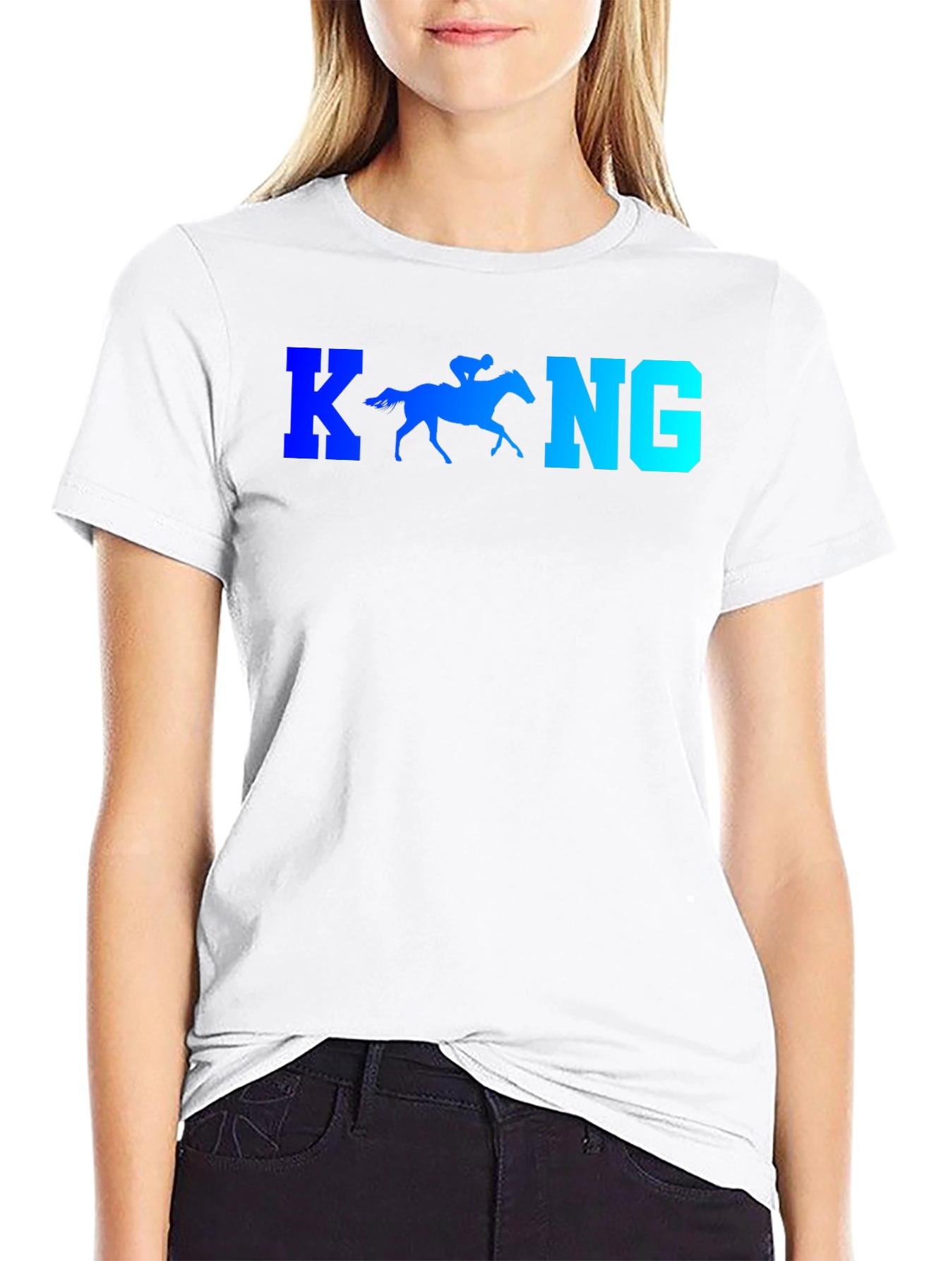 Black Horse Racing Tee - King Style Graphic T-Shirt view 9