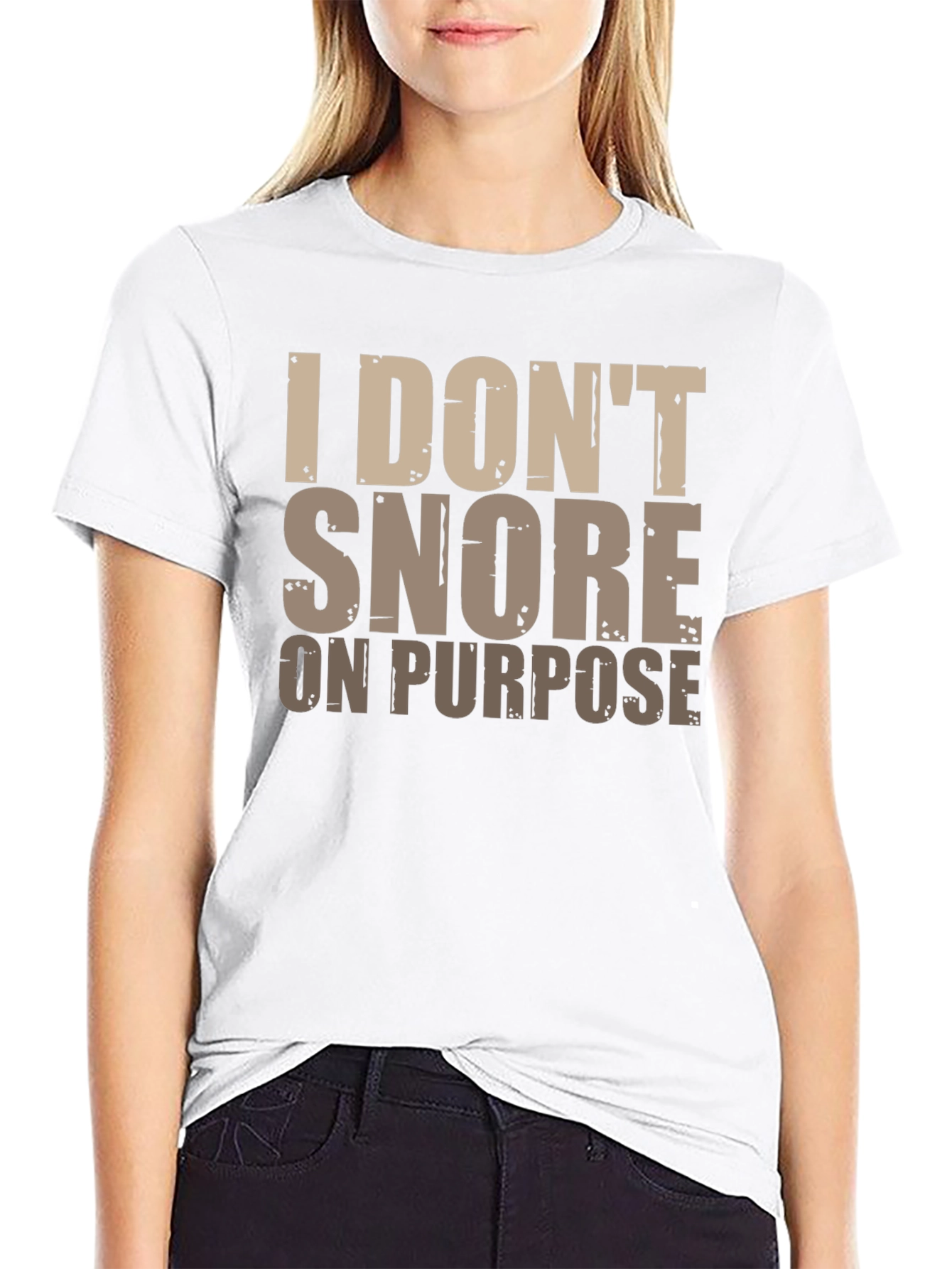 Black Funny Snoring T-Shirt: I Don't Snore On Purpose view 9