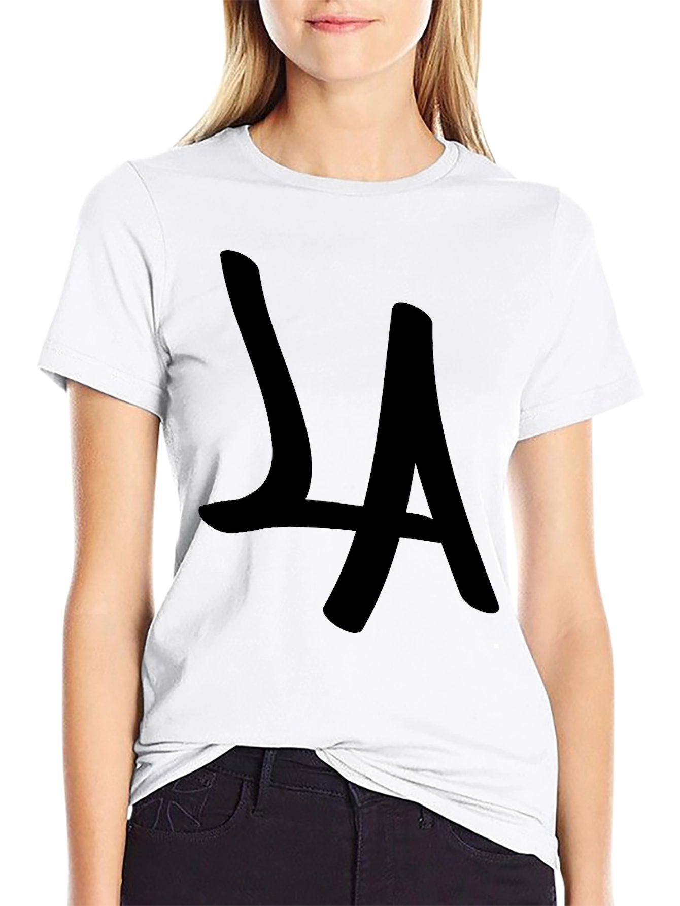 Black LA Graphic Tee - Black Cotton Blend Unisex view 9