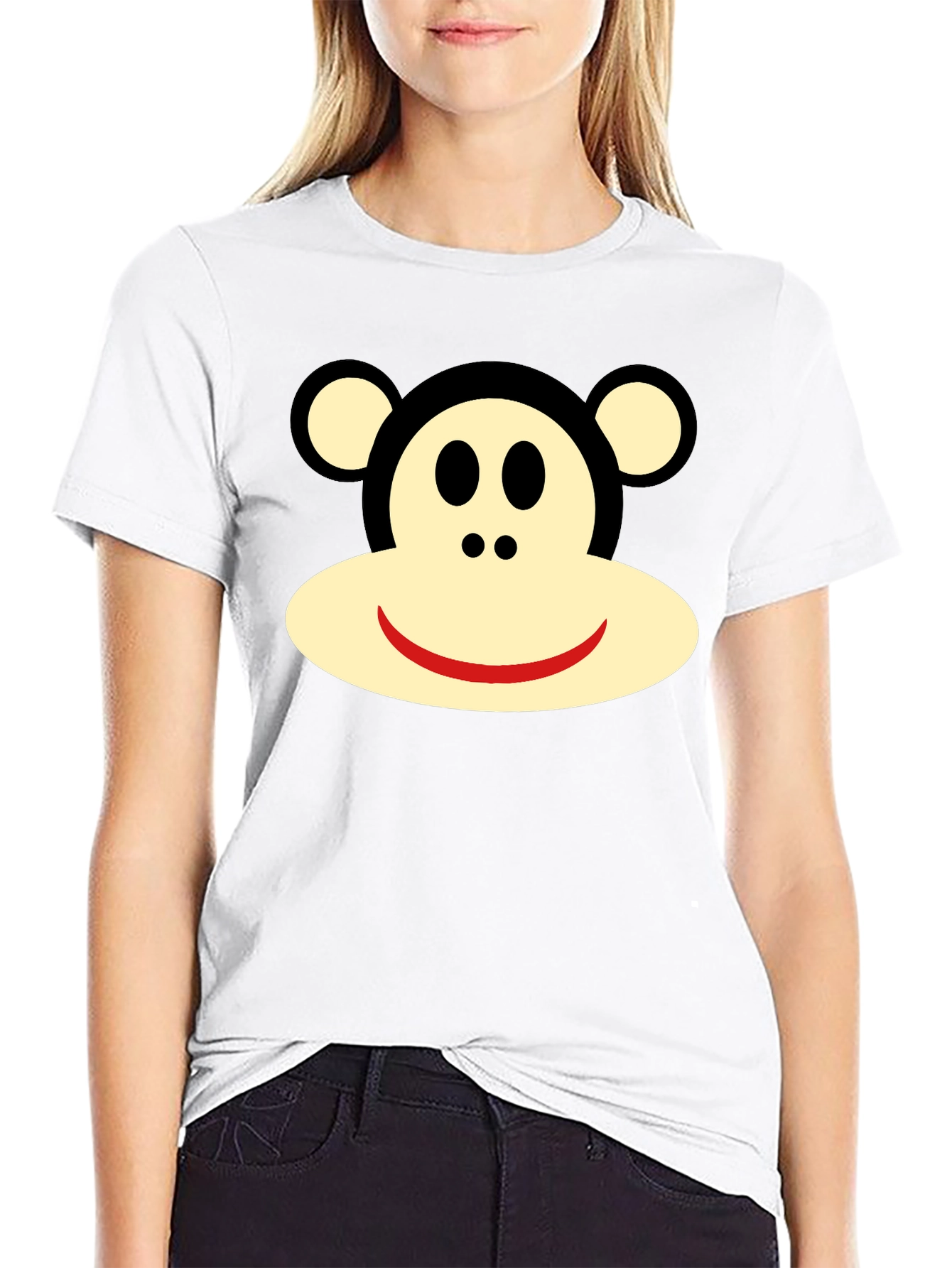Black Sock Monkey Black Tee - Classic Cartoon view 9