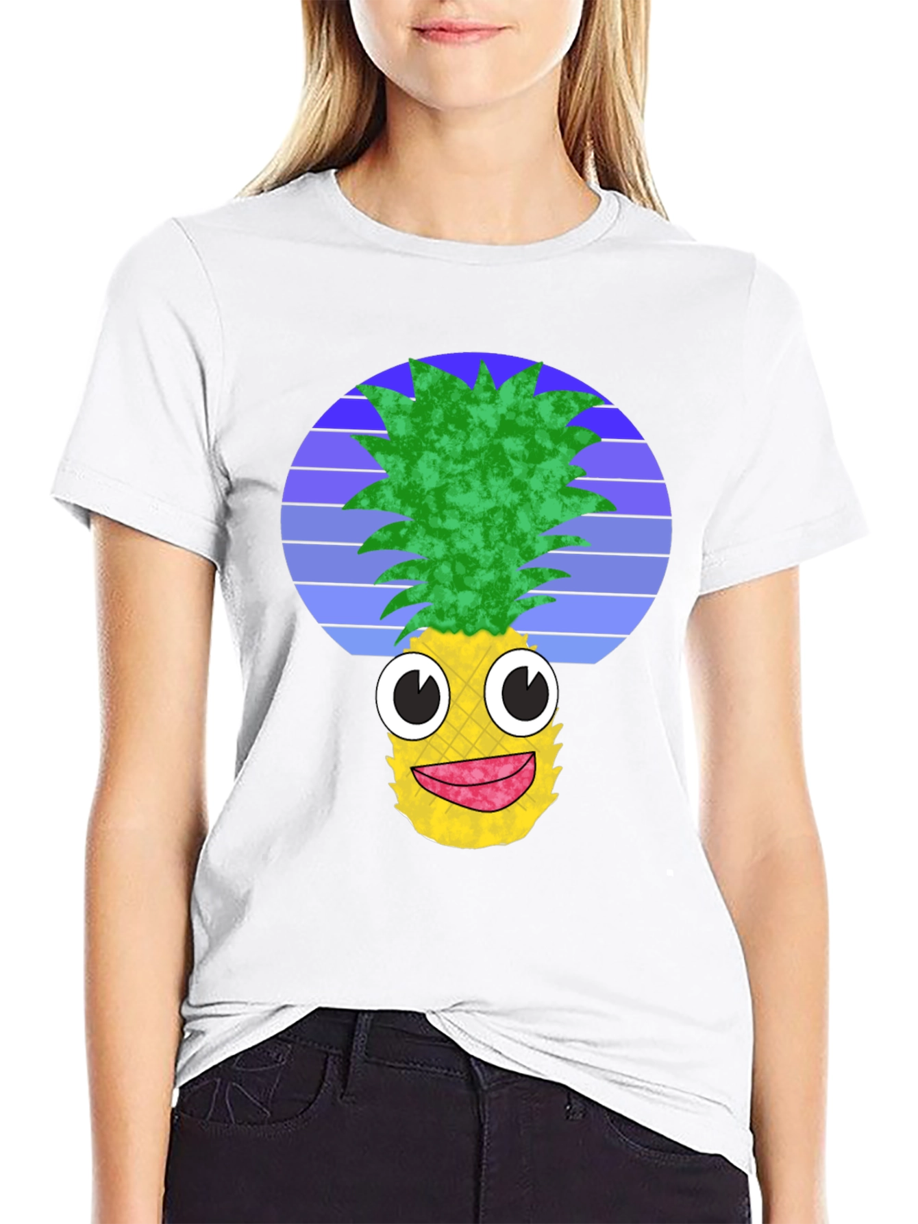 Black Funny Pineapple Graphic Tee - Black view 9