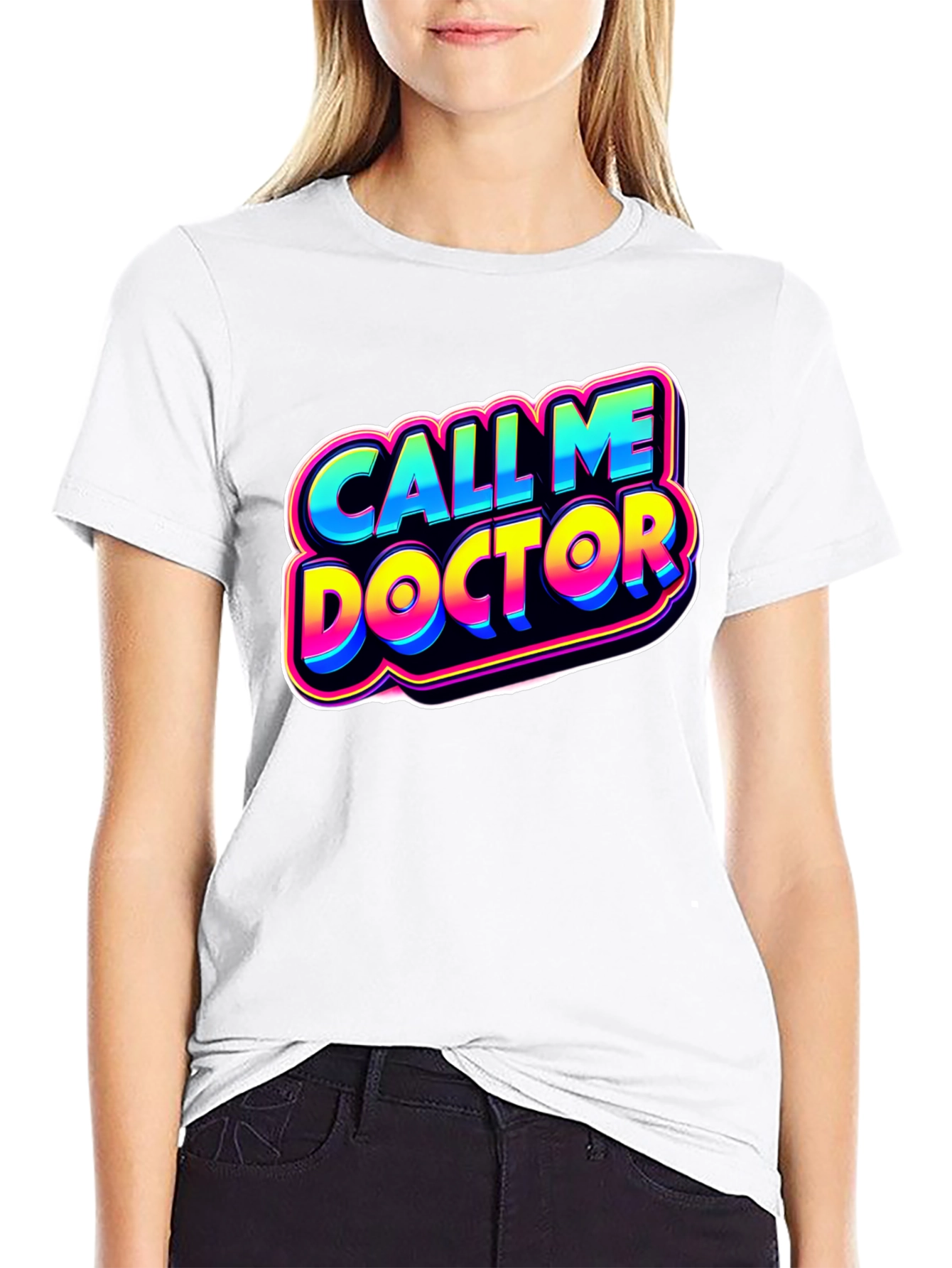 Black Call Me Doctor Graphic Tee - Novelty Humor Shirt view 9