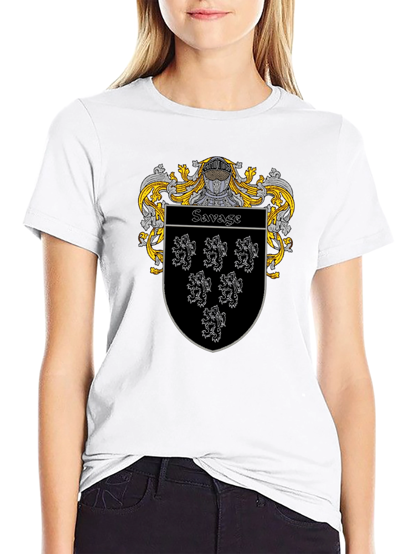 Black Savage Family Crest Black T-Shirt view 9
