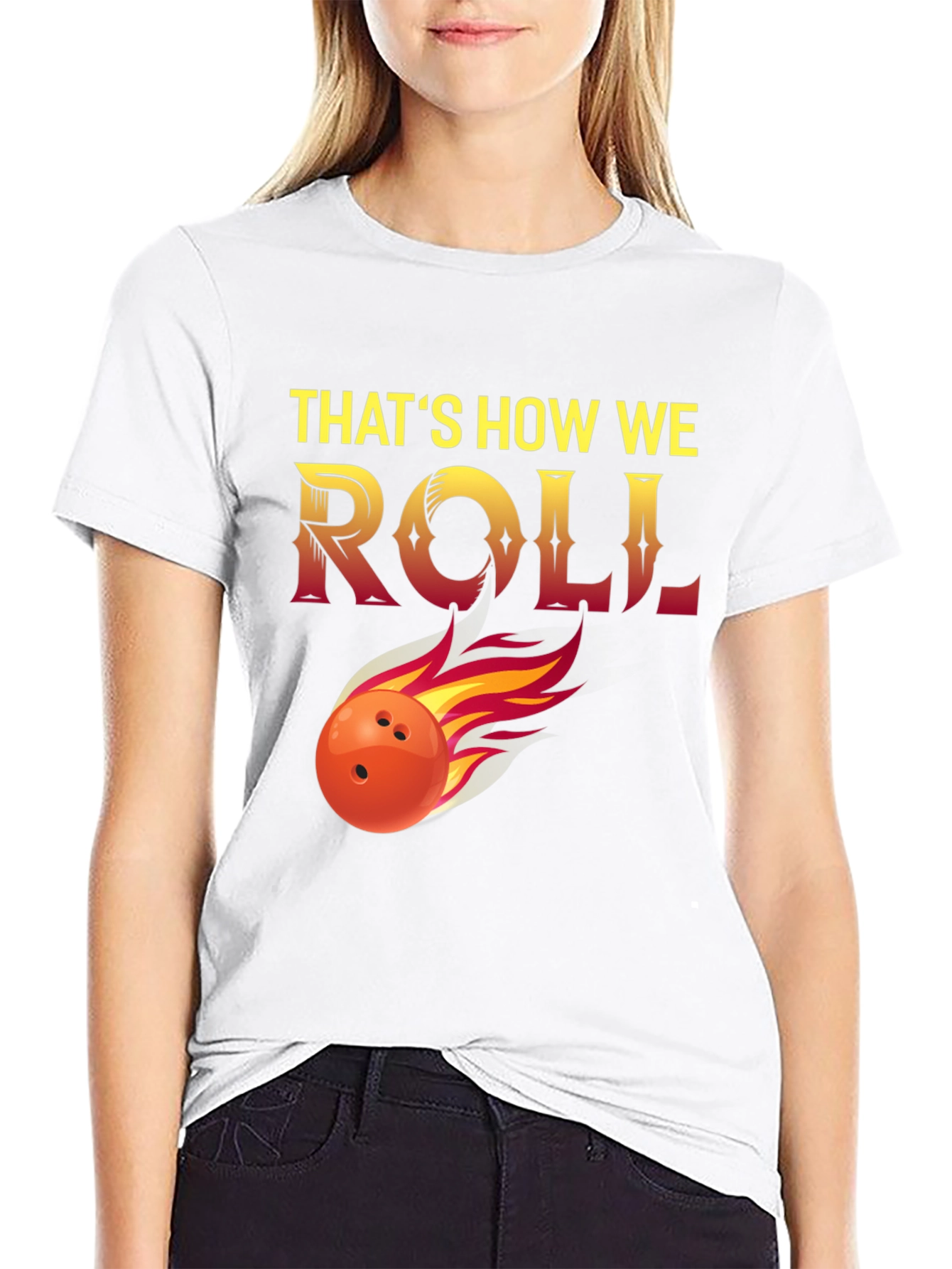 Black That's How We Roll Bowling T-Shirt view 9