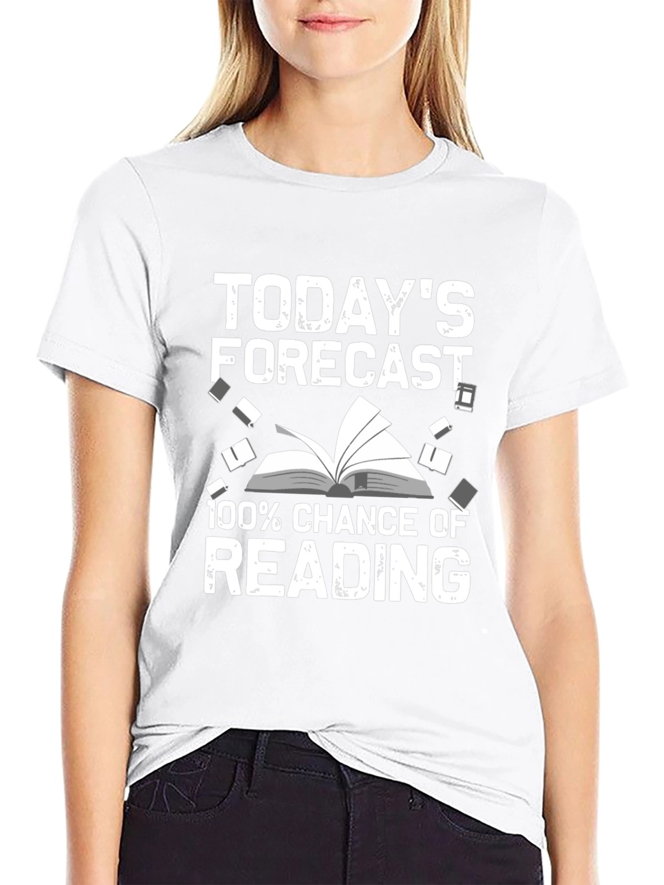Black Reading Forecast T-Shirt: Book Lover Gift view 9