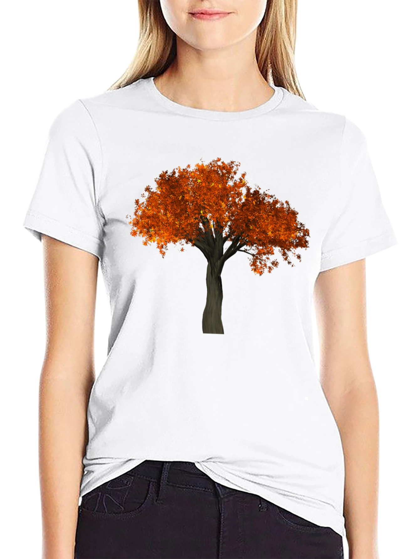 Black Autumn Tree Graphic Black T-Shirt view 9