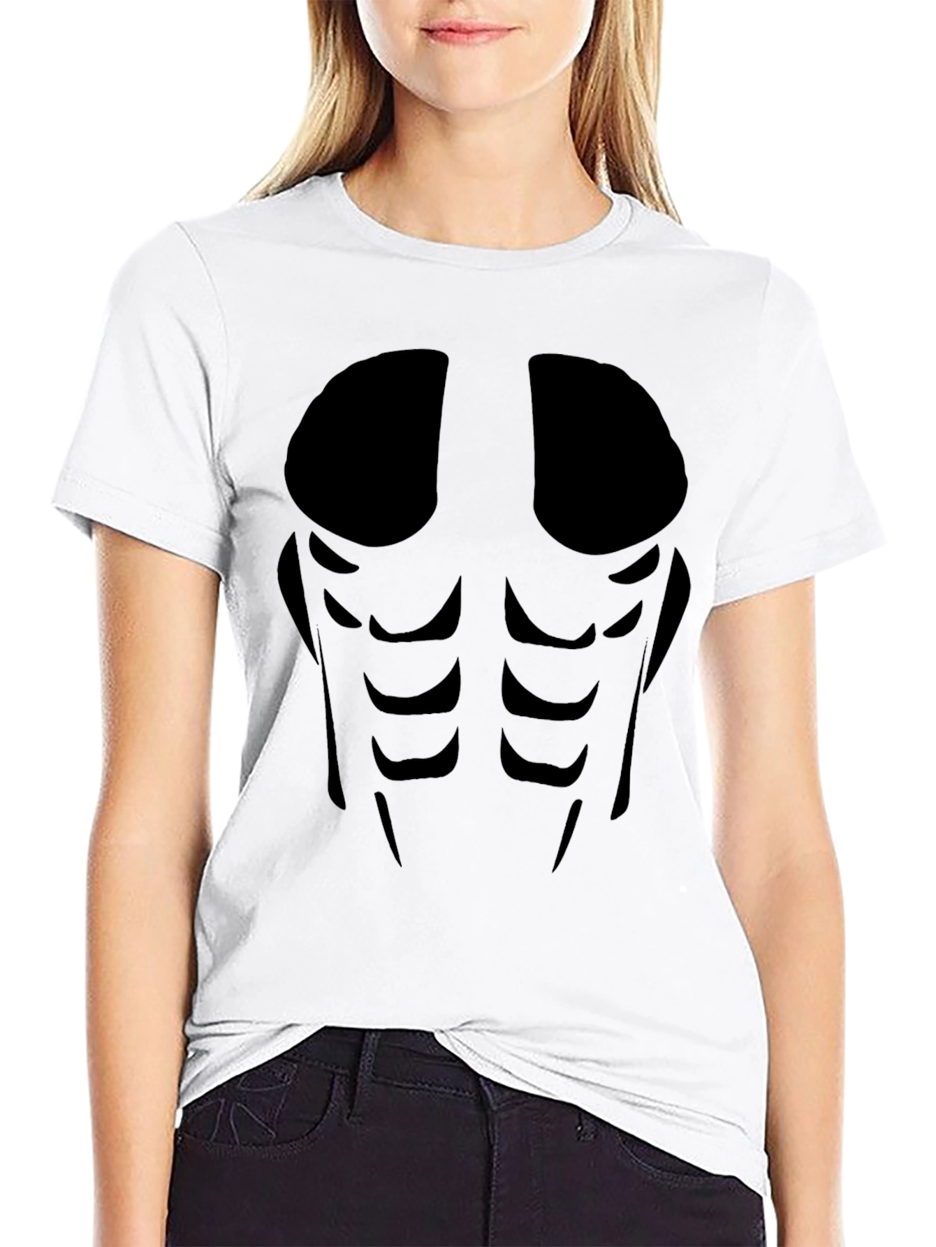 Black Men's Abs Silhouette Graphic Tee - Black view 9