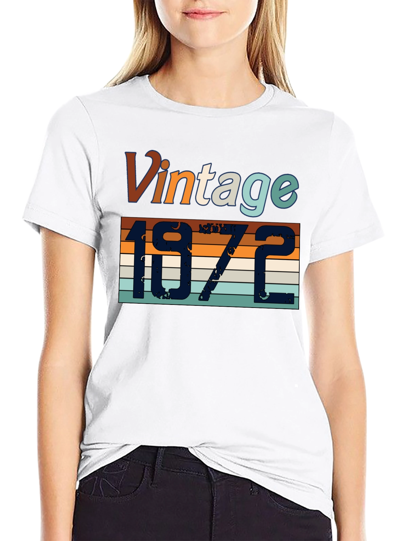 Black Vintage 1972 T-Shirt - Retro Birthday Gift view 9