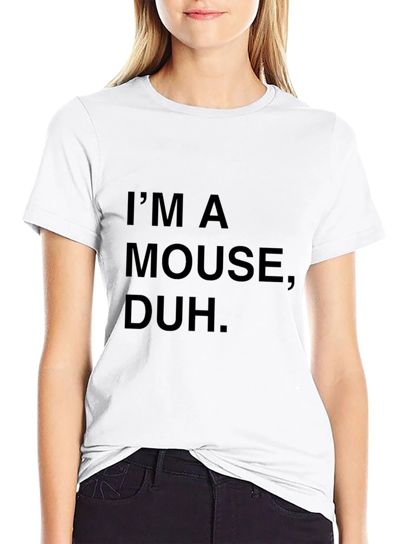 Black I'm a Mouse Duh T-Shirt - Novelty Statement Tee view 9