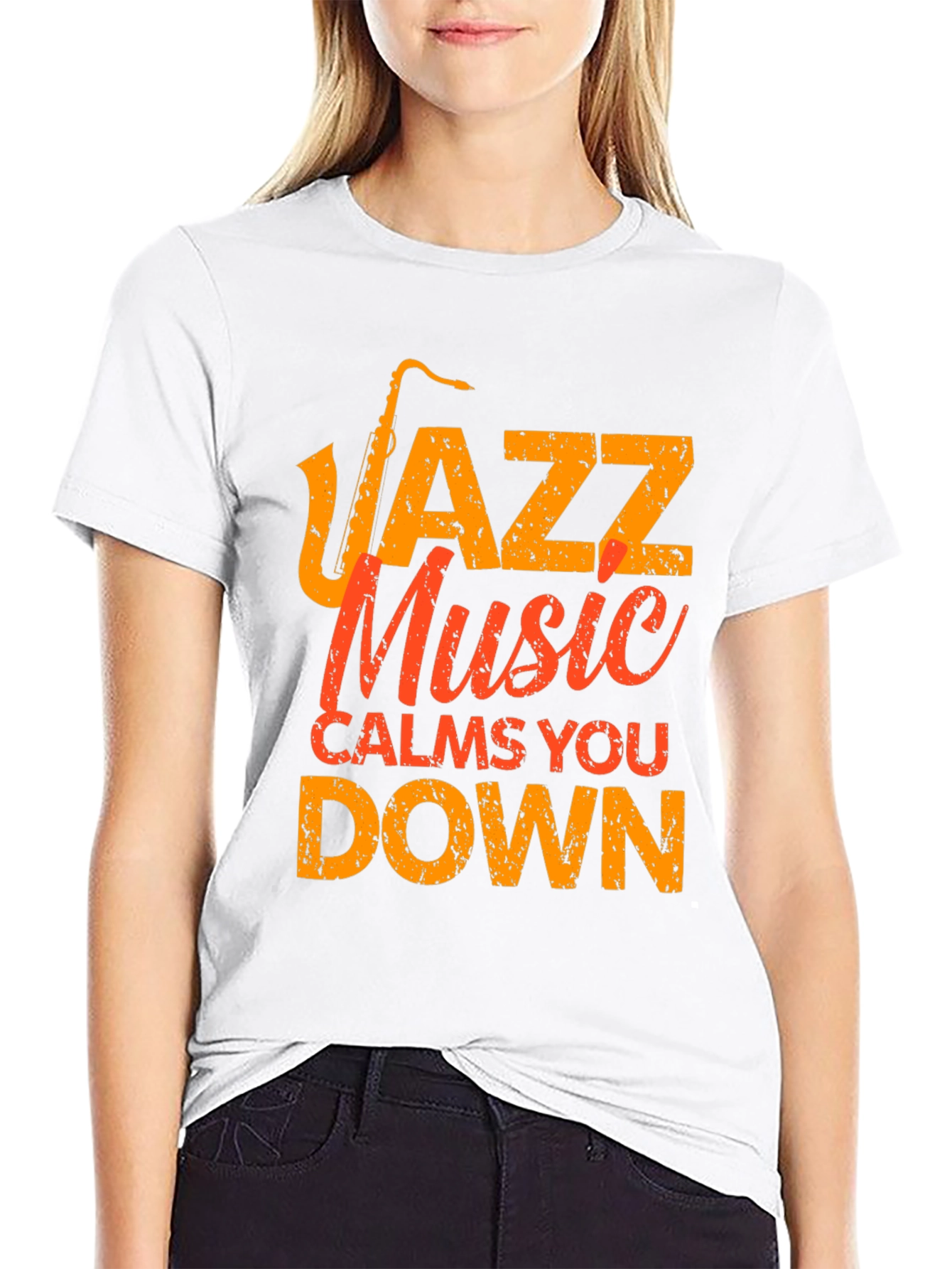 Black Jazz Music Calms You Down T-Shirt view 9