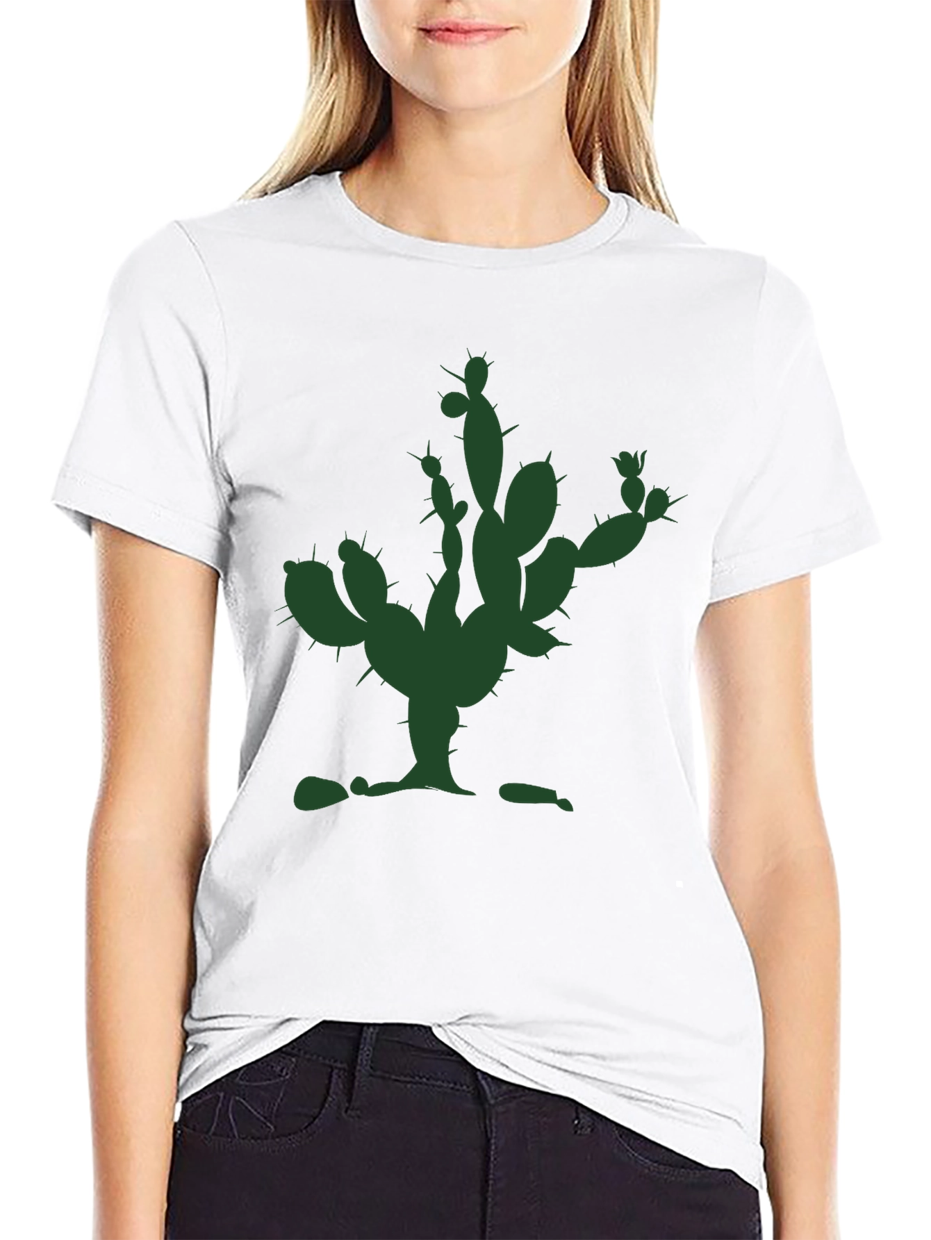 Black Cactus Graphic Tee - Modern Unisex T-Shirt view 9