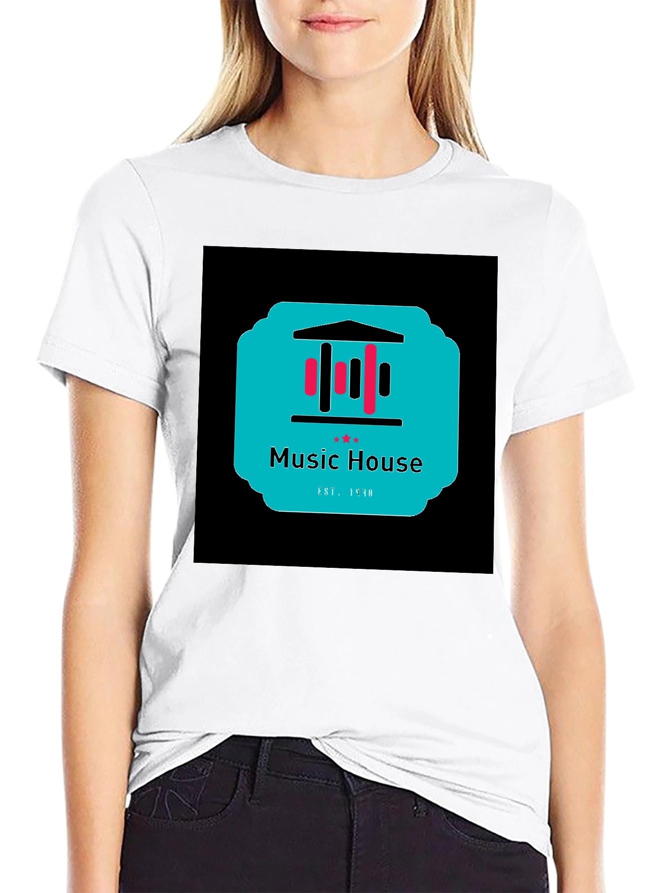Black Music House Graphic Tee - Black Unisex T-Shirt view 9